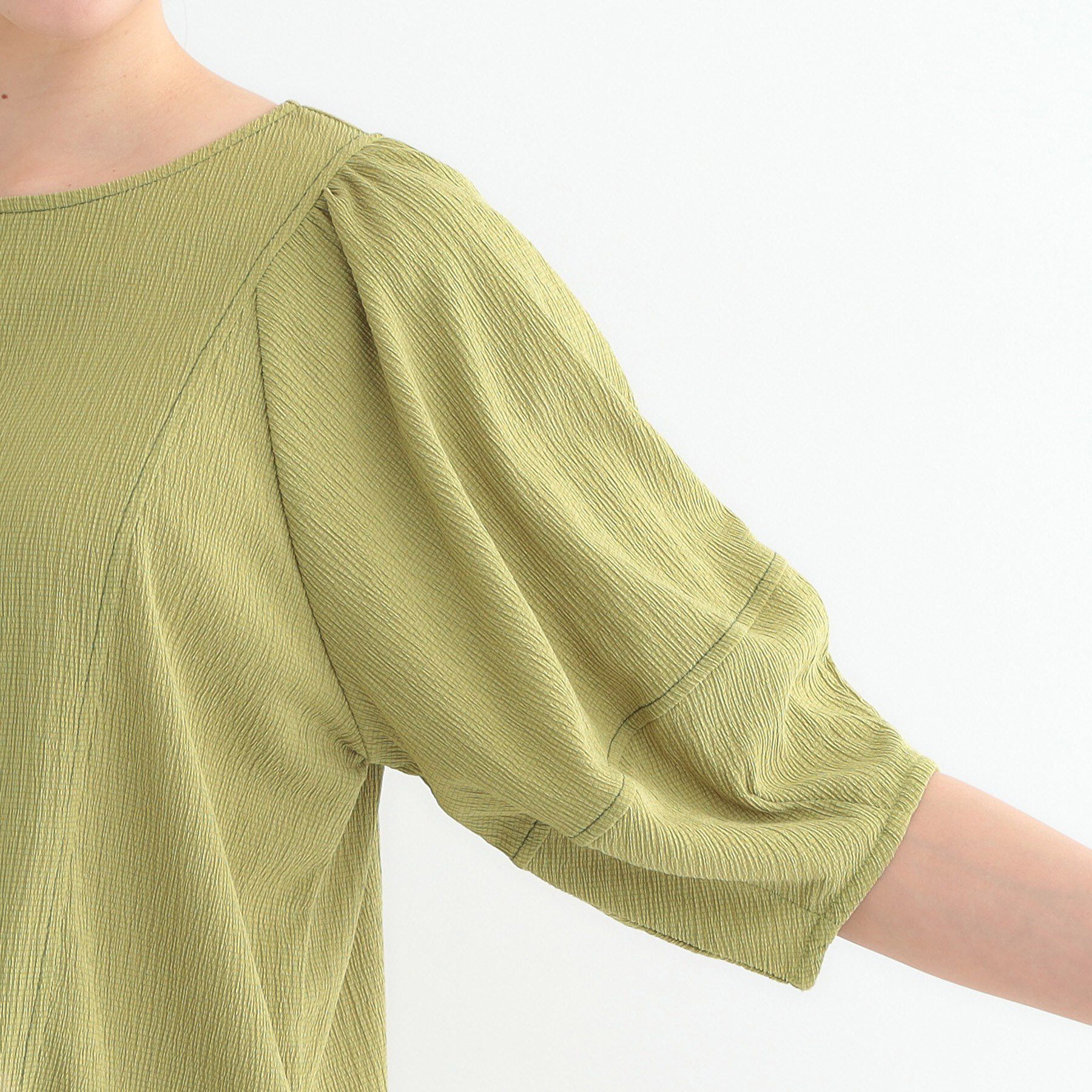 SHOO･LA･RUE「【洗える/S-LL/UV】 配色ステッチがアクセント 大人のデザイントップス」|Tシャツ・カットソー|