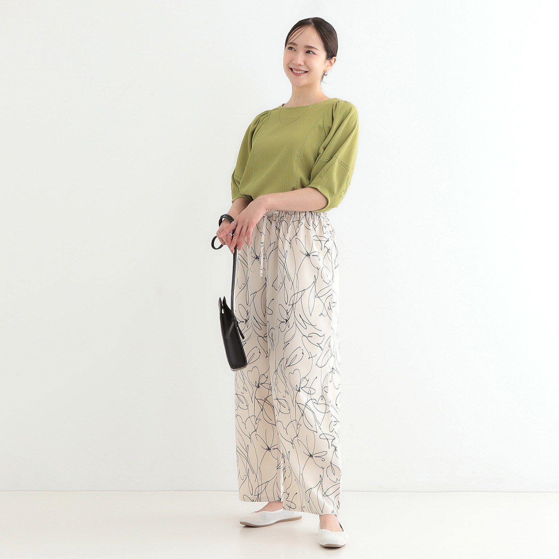 SHOO･LA･RUE「【洗える/S-LL/UV】 配色ステッチがアクセント 大人のデザイントップス」|Tシャツ・カットソー|