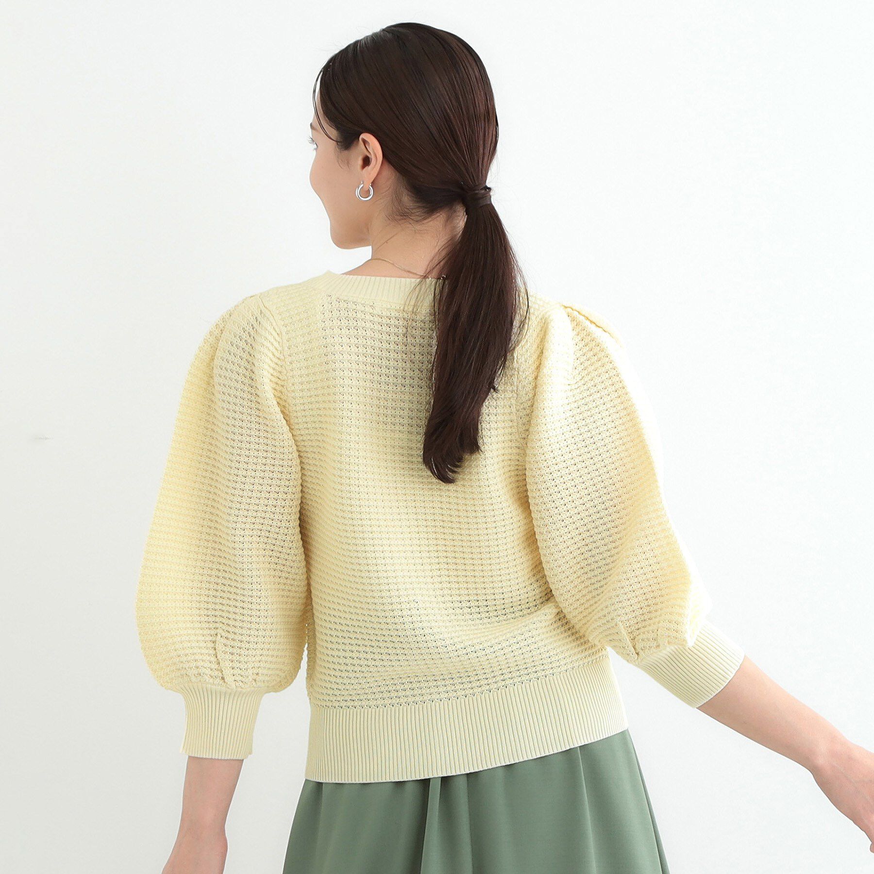 SHOO･LA･RUE「【S-LL】大人フェミニンな着こなしに 透かし編みニットカーディガン」|カーディガン|