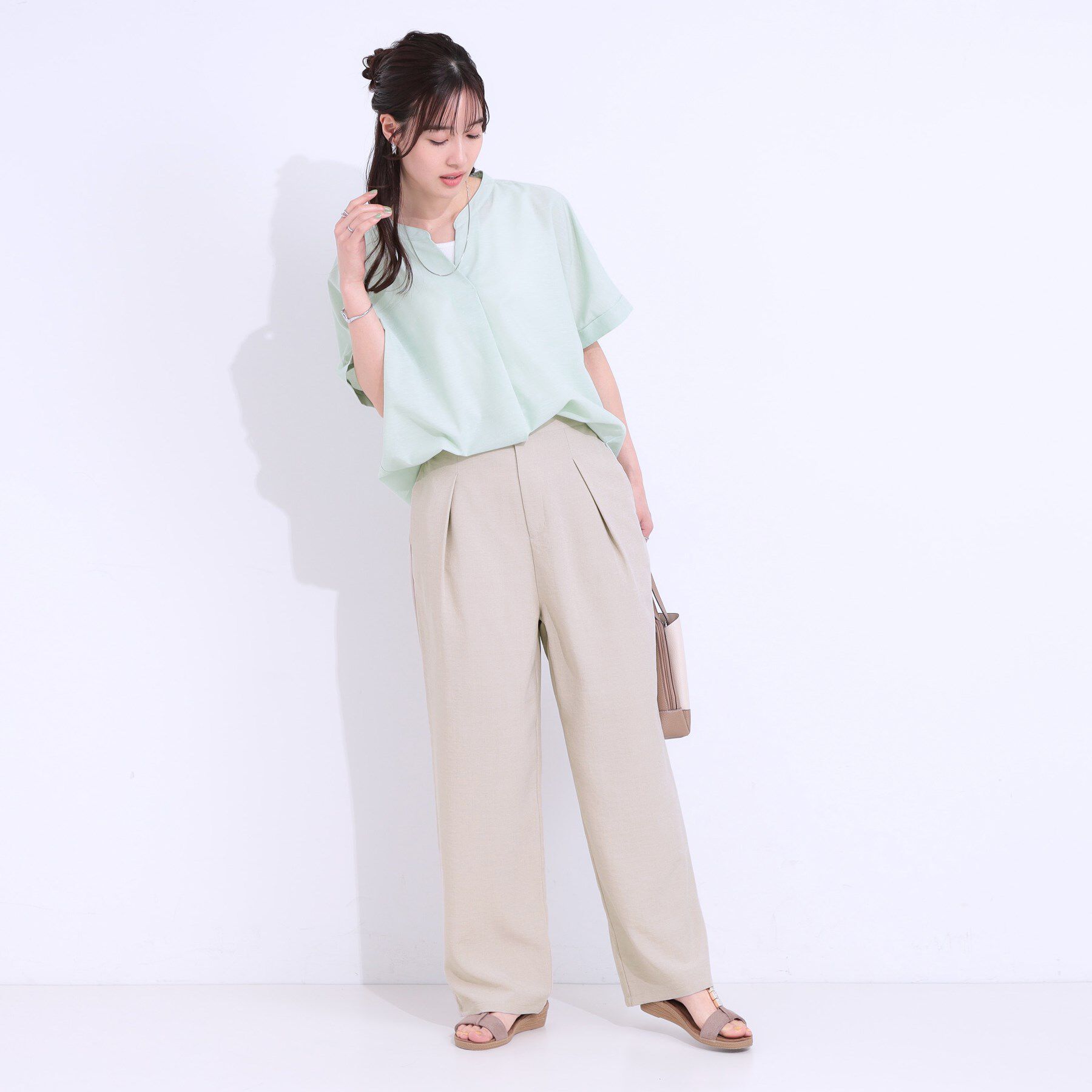 SHOO･LA･RUE「【洗える/S-LL】麻調ビンテージストレート」|その他|