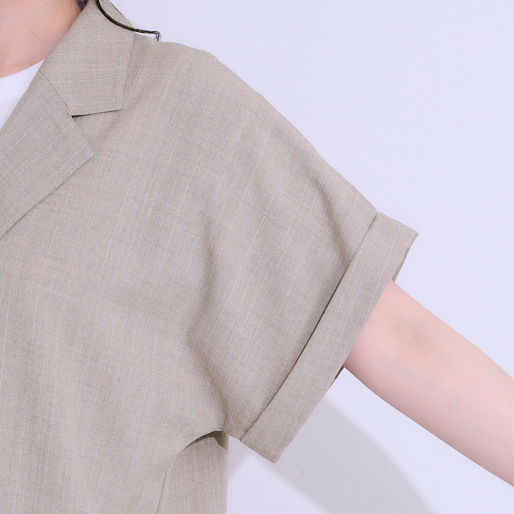 SHOO･LA･RUE「【セットアップ可】麻調半袖ジャケット」|テーラードジャケット|