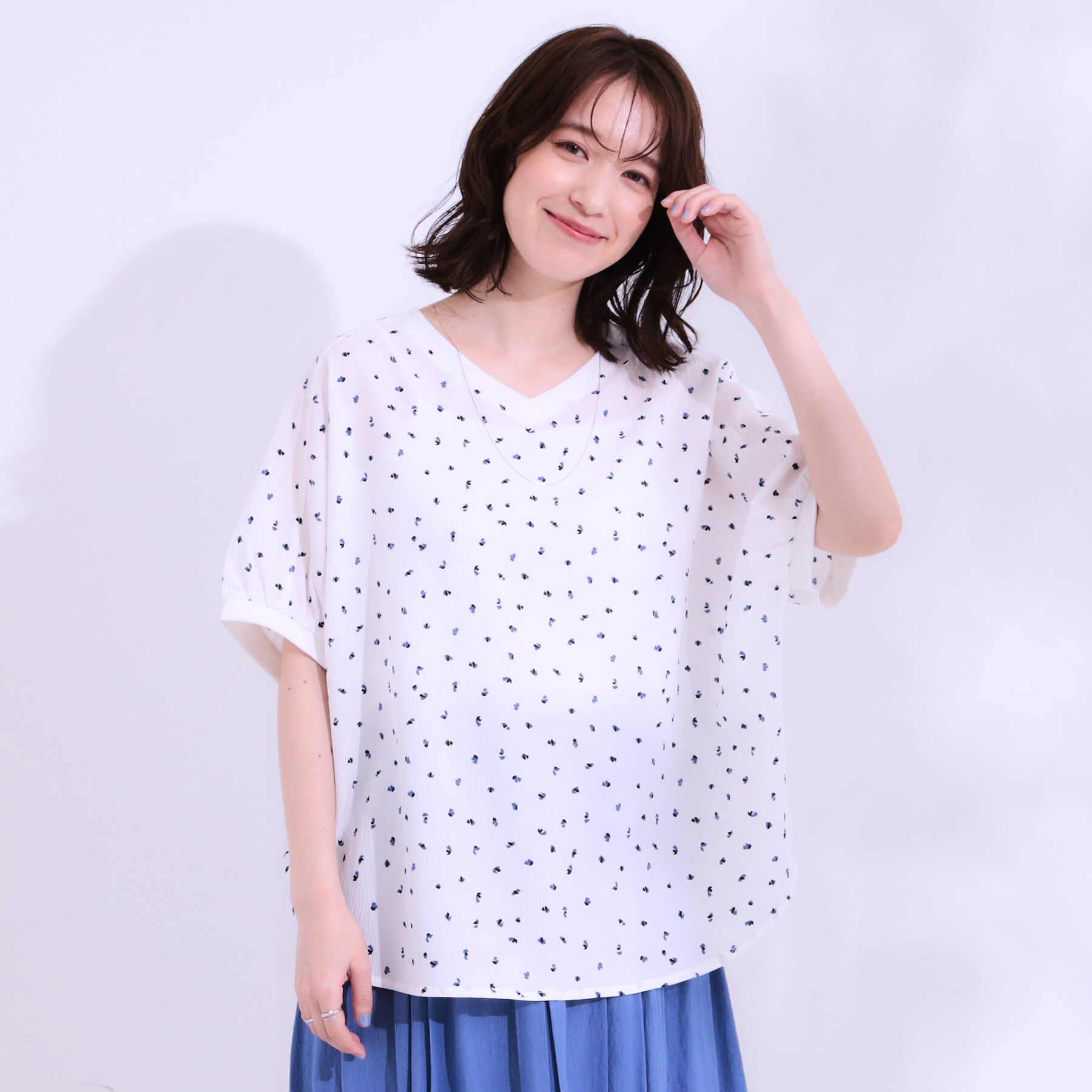 SHOO･LA･RUE「【洗える/前後2WAY】涼しく軽やかな アソートドルマンブラウス」|シャツ・ブラウス|