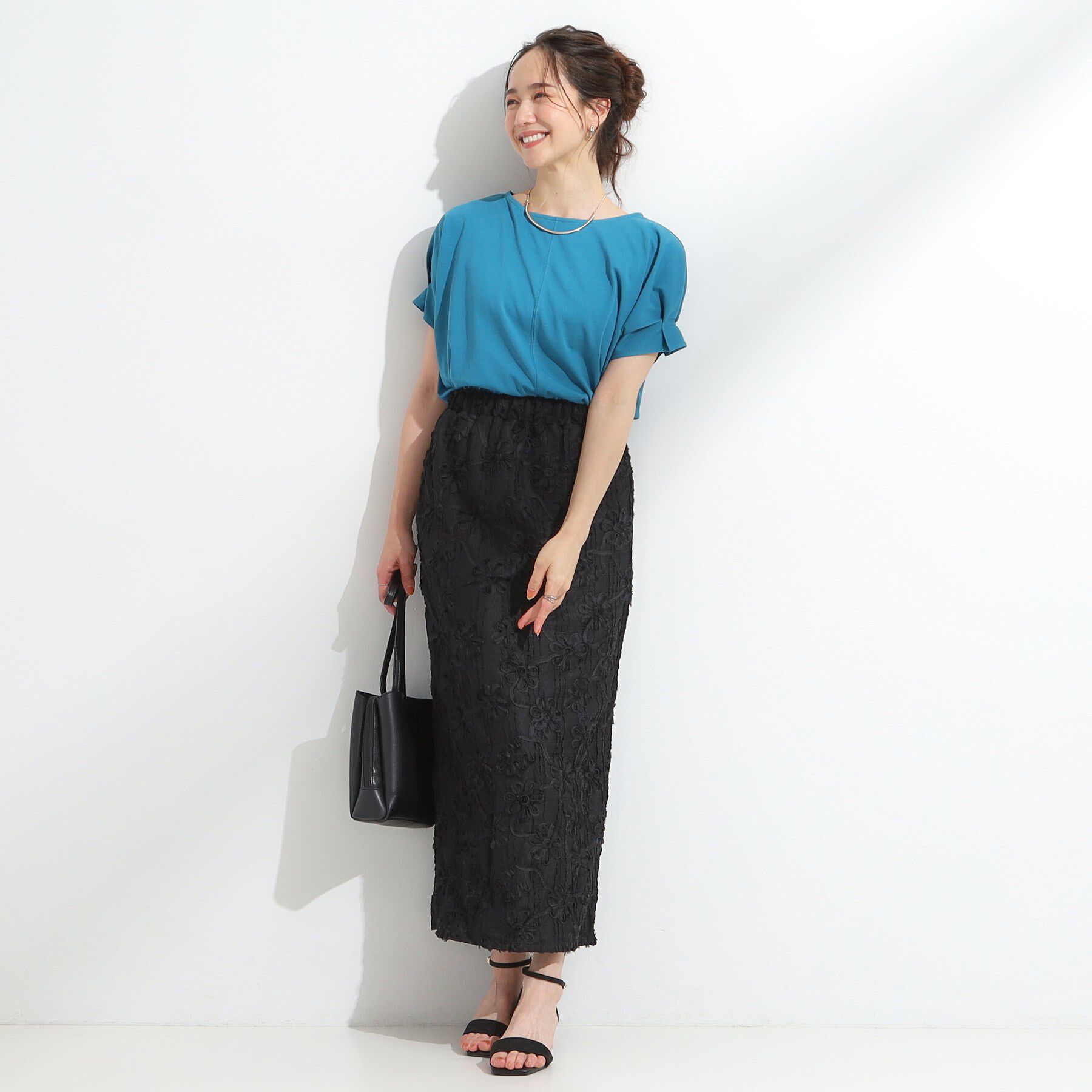 SHOO･LA･RUE「【S-LL】花柄レースナロースカート」|スカート|