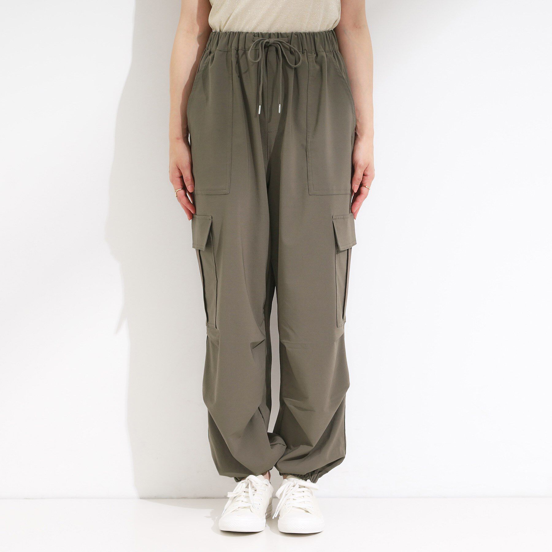 SHOO･LA･RUE「【S-LL】ゆるっと楽ちん さらさらカーゴジョガーパンツ」|その他|