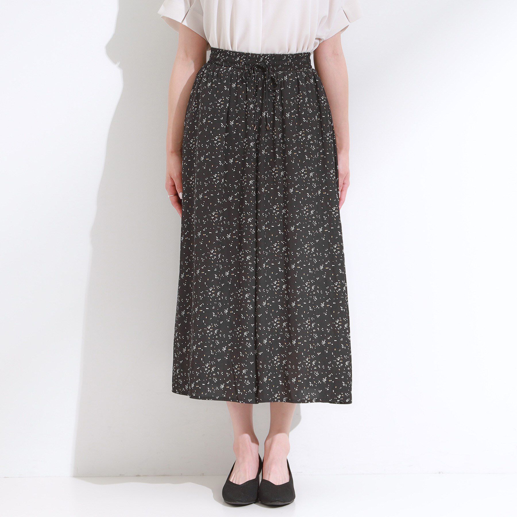 SHOO･LA･RUE「【S-LL/裏地ひんやり】スカート見えで上品に マットサテンスカーチョ」|その他|