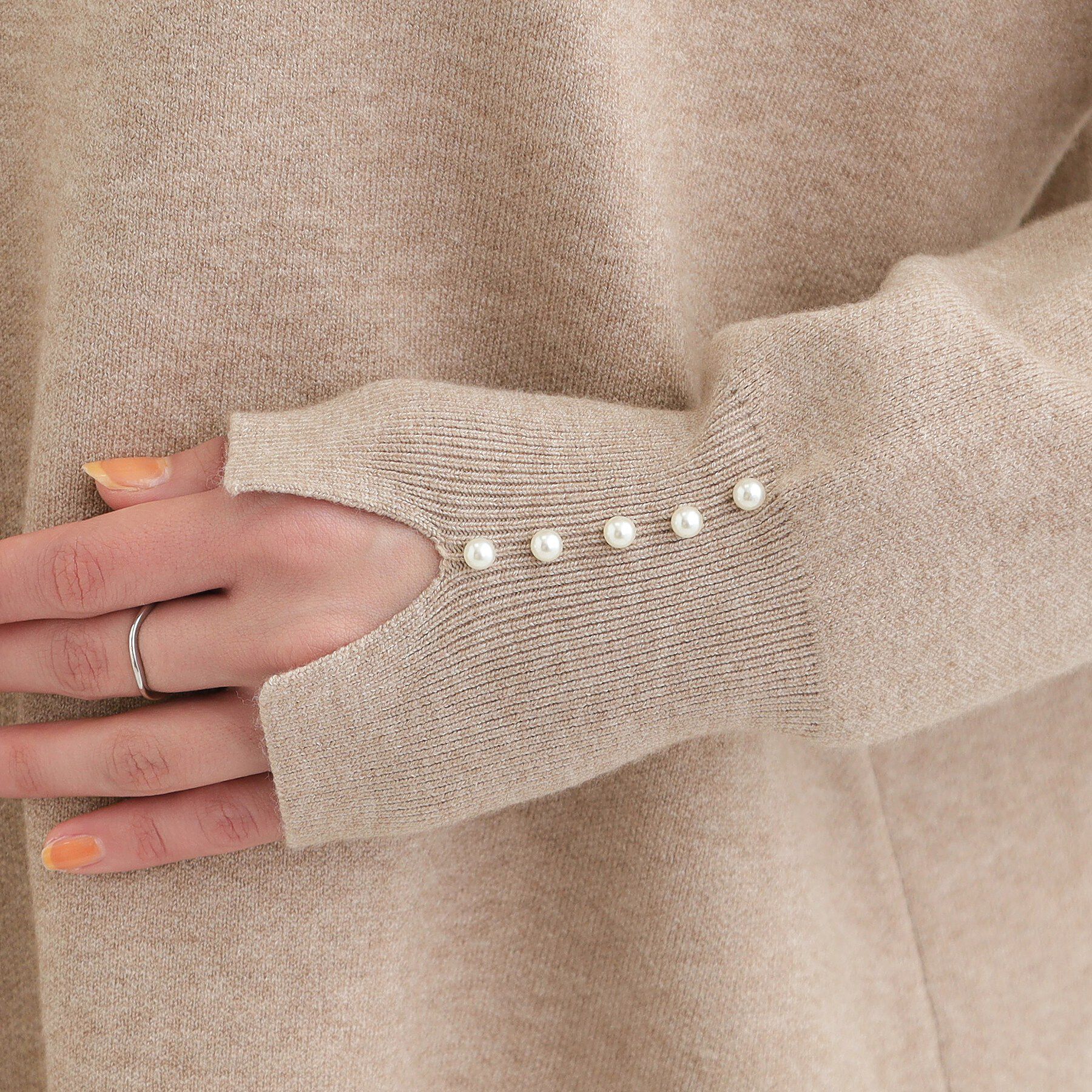 SHOO･LA･RUE「【洗濯機可/セットアップ可/インせず着られる】もちもち裾ラウンドニット」|ニット・セーター|