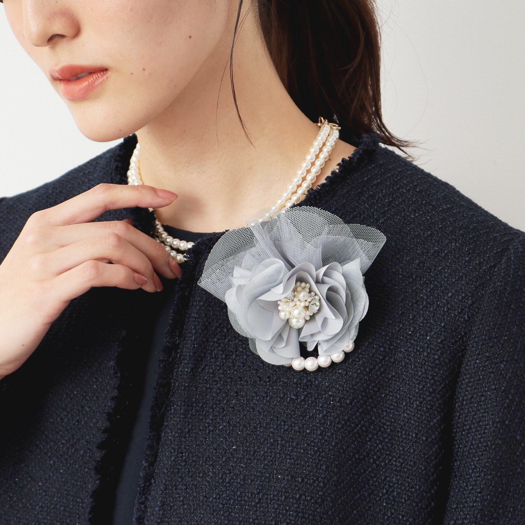 Dessin「【入卒／セレモニー】パール調コサージュ」|ブローチ・コサージュ|