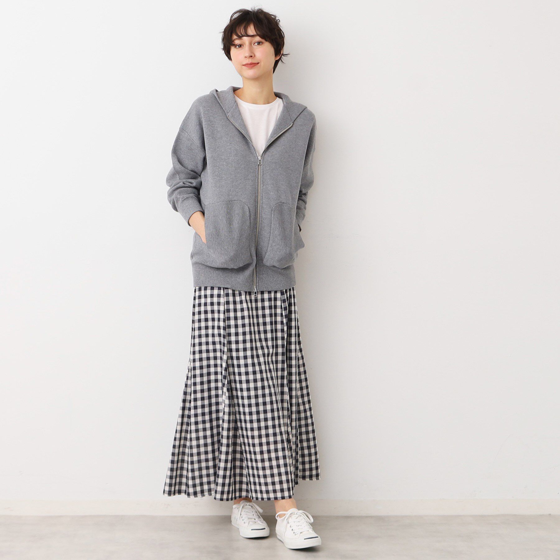 Dessin「【洗える】フーデットニットミラノリブカーデ」|カーディガン|