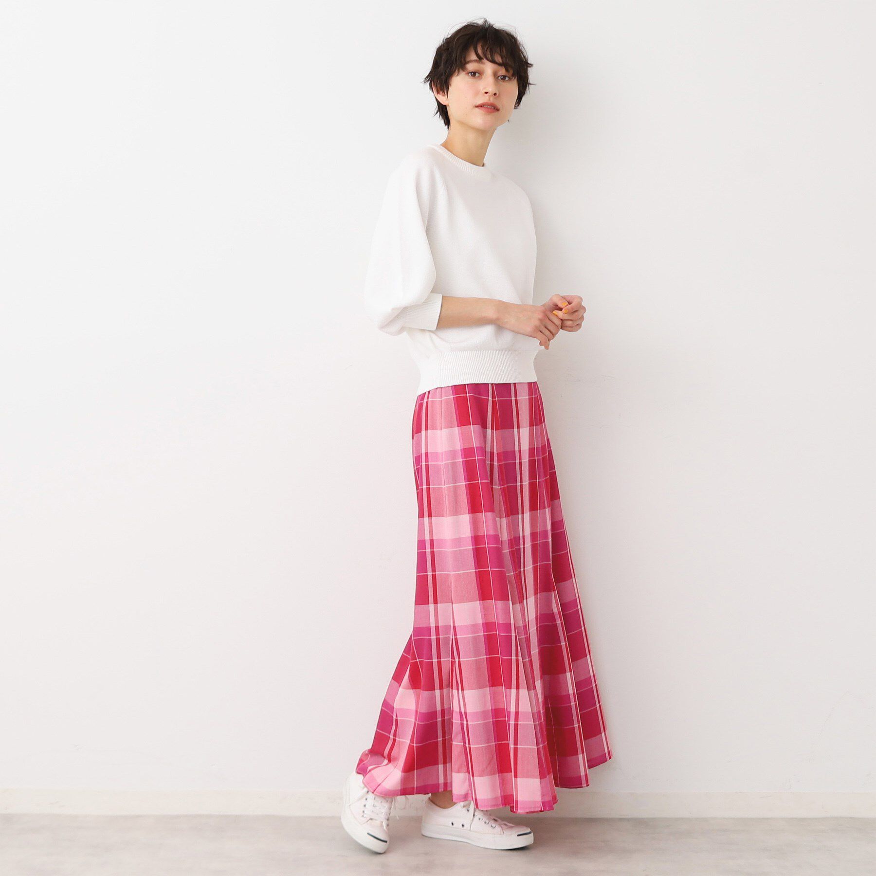 Dessin「【洗える・4サイズ展開】チェック柄マーメイドスカート（XS～L）」|スカート|