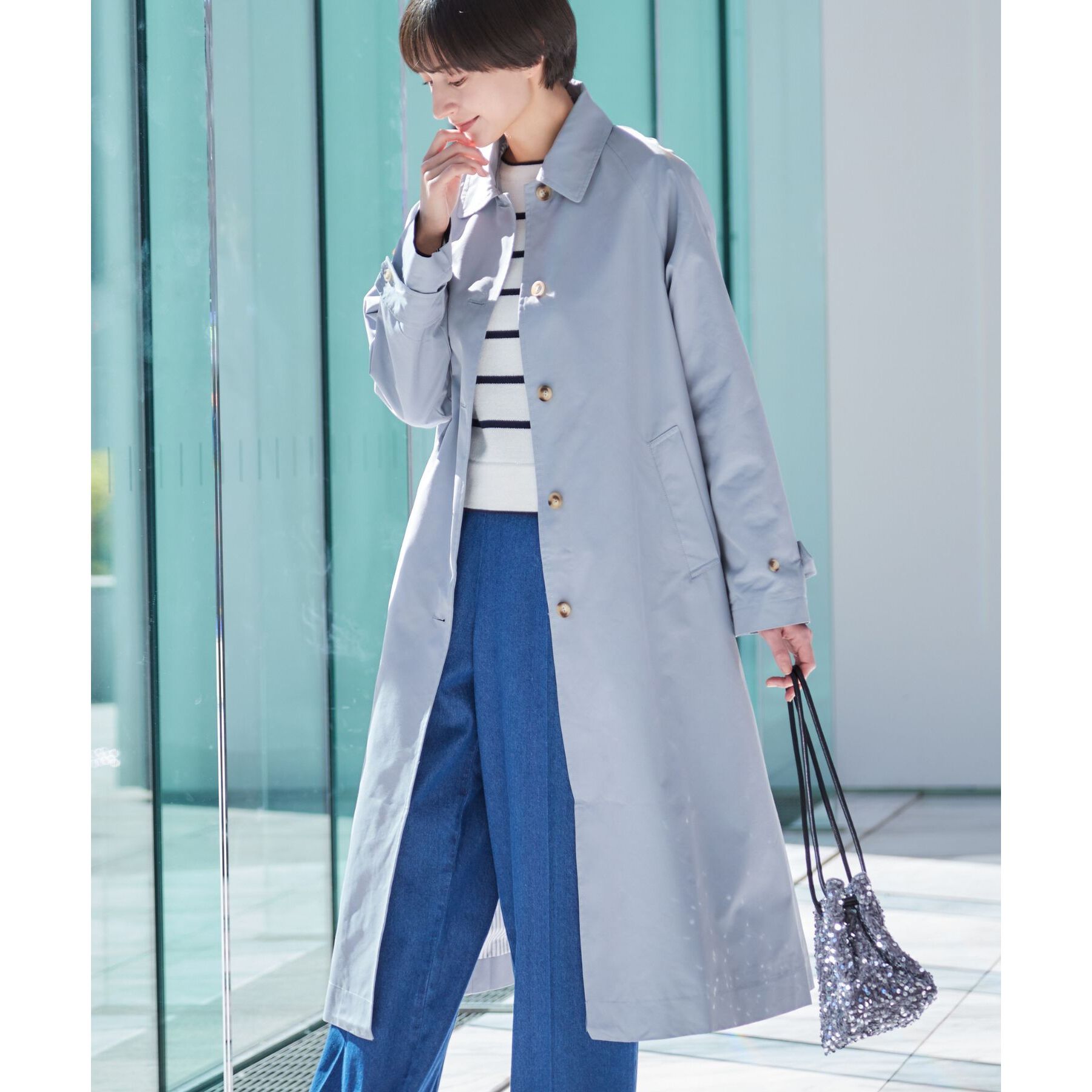 Dessin「【洗える】ステンカラーコート（S～L）」|ステンカラーコート|ライトグレー(011