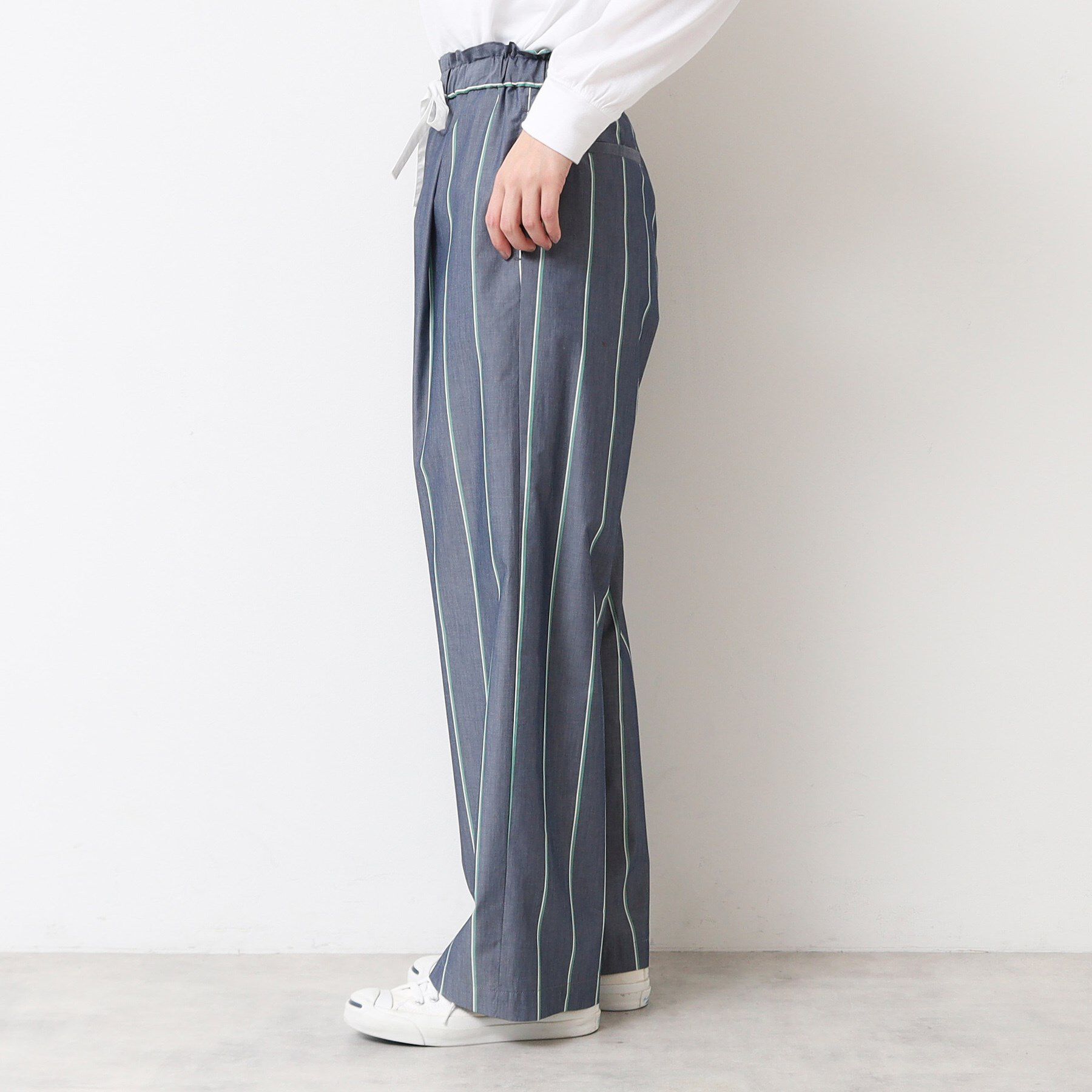 Dessin「【洗える・ウエストゴム】ストライプリラックスパンツ」|その他|