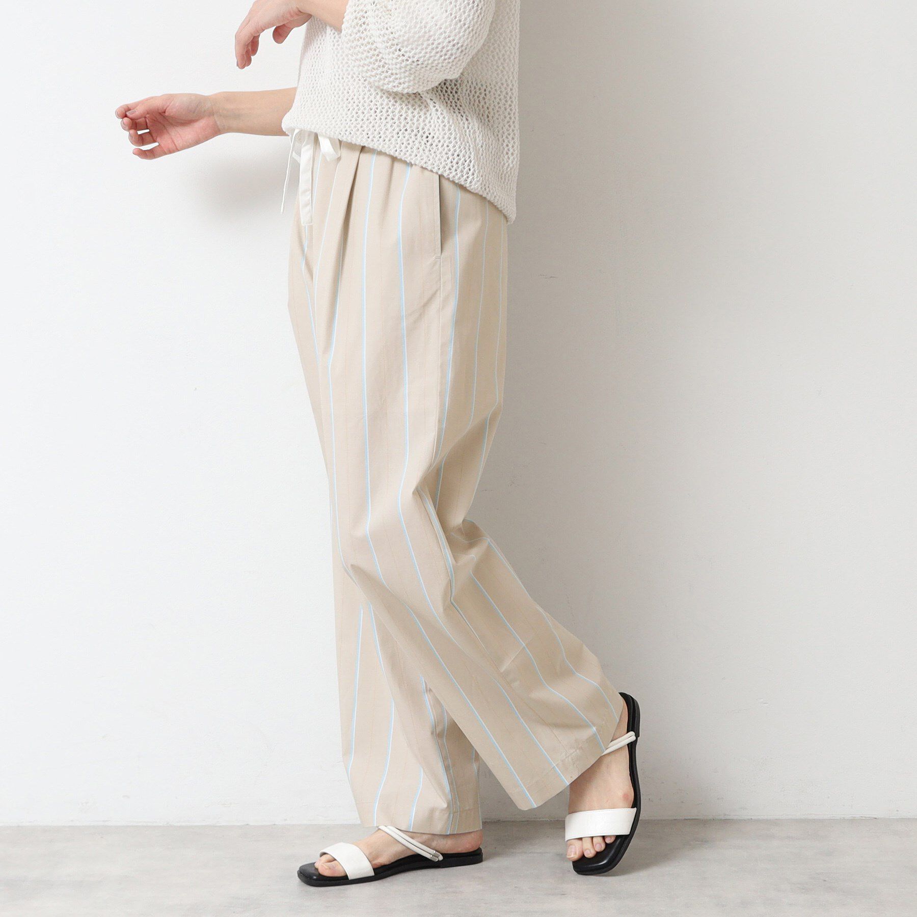 Dessin「【洗える・ウエストゴム】ストライプリラックスパンツ」|その他|