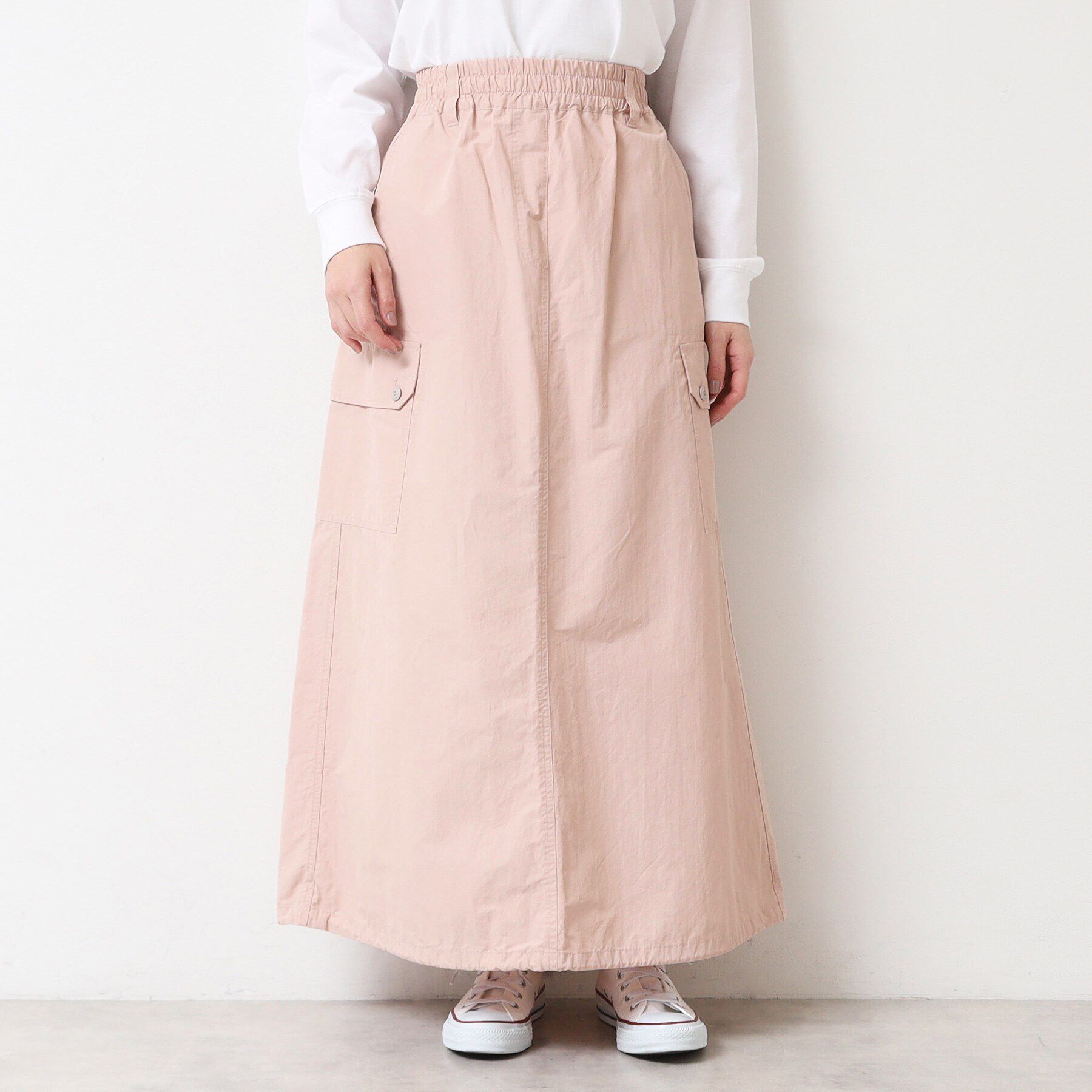 Dessin「【洗える・ウエストゴム】スピンドル付カーゴスカート」|スカート|