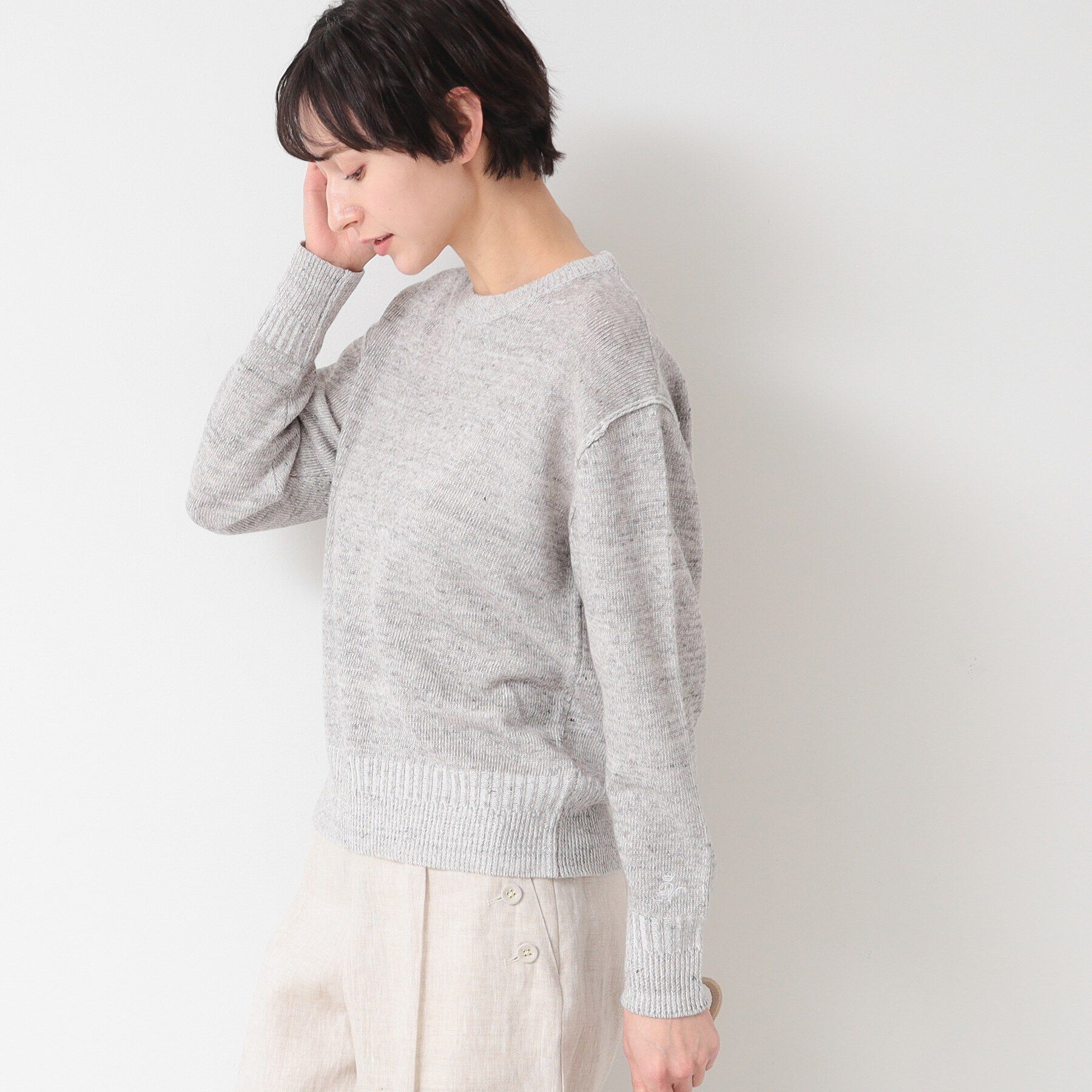 Dessin「【ユニセックス】コットンリネン杢ニット」|ニット・セーター|