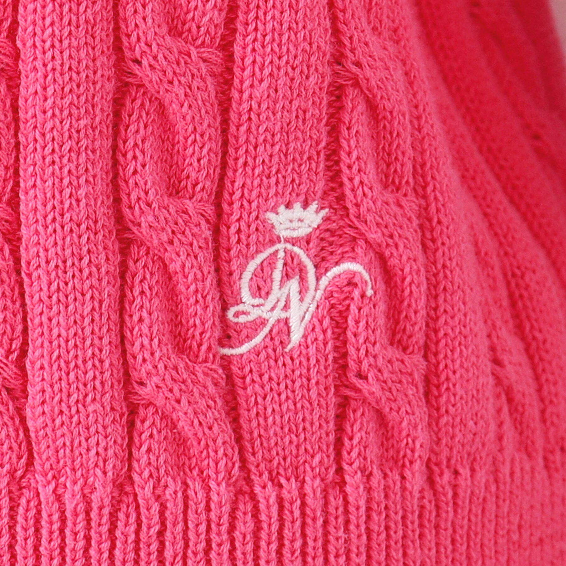 Dessin「【洗える】半袖ケーブルニットコットンカーディガン」|カーディガン|