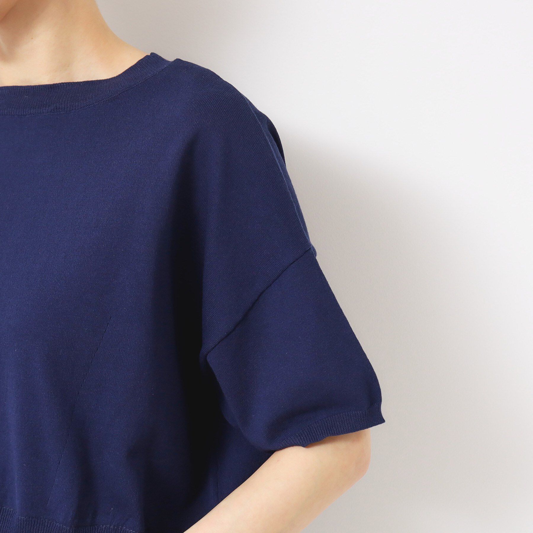 Dessin「【洗える】シャツレイヤード風五分袖ニット」|ニット・セーター|