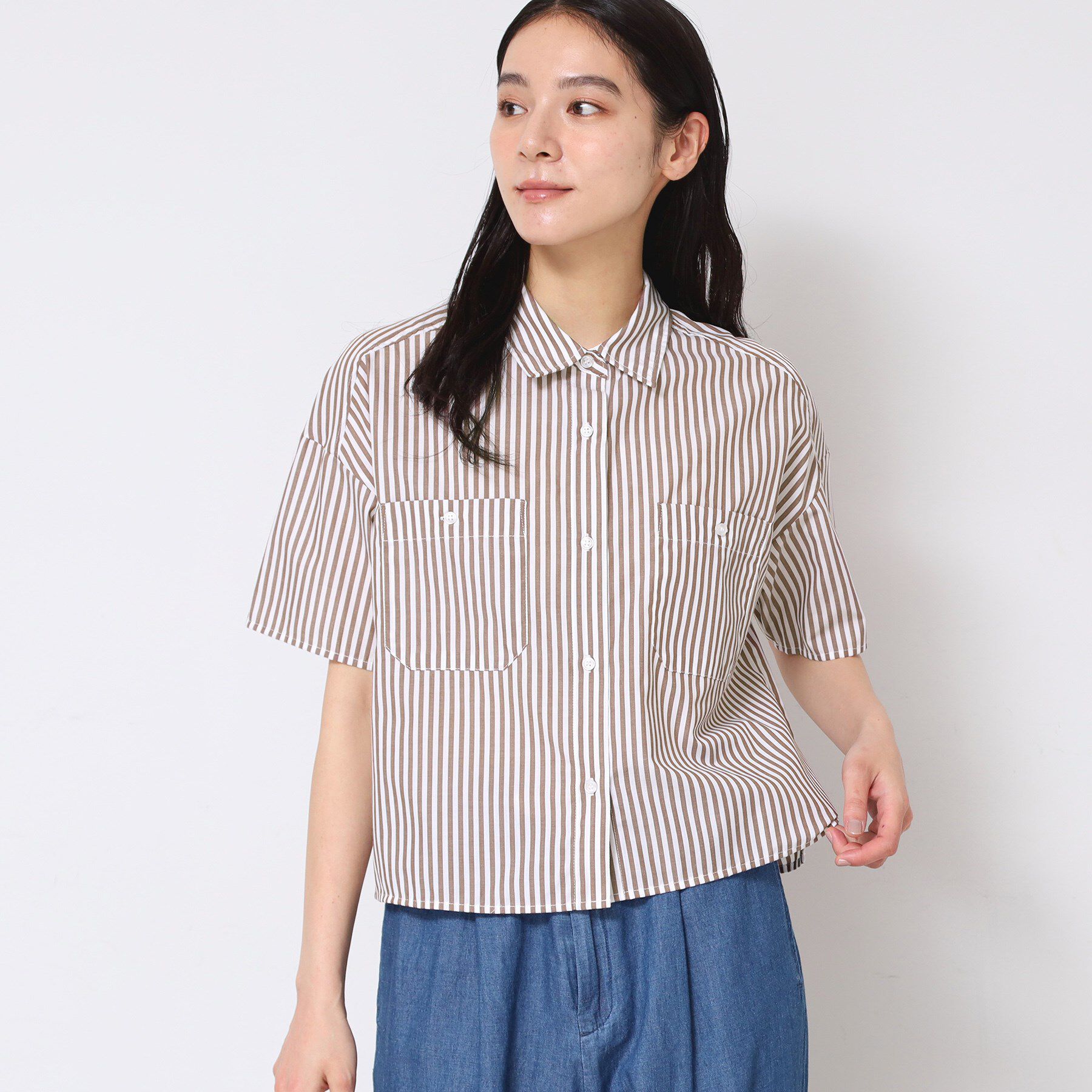 Dessin「【洗える】クロップド丈シャツ（XS～L）」|シャツ・ブラウス|