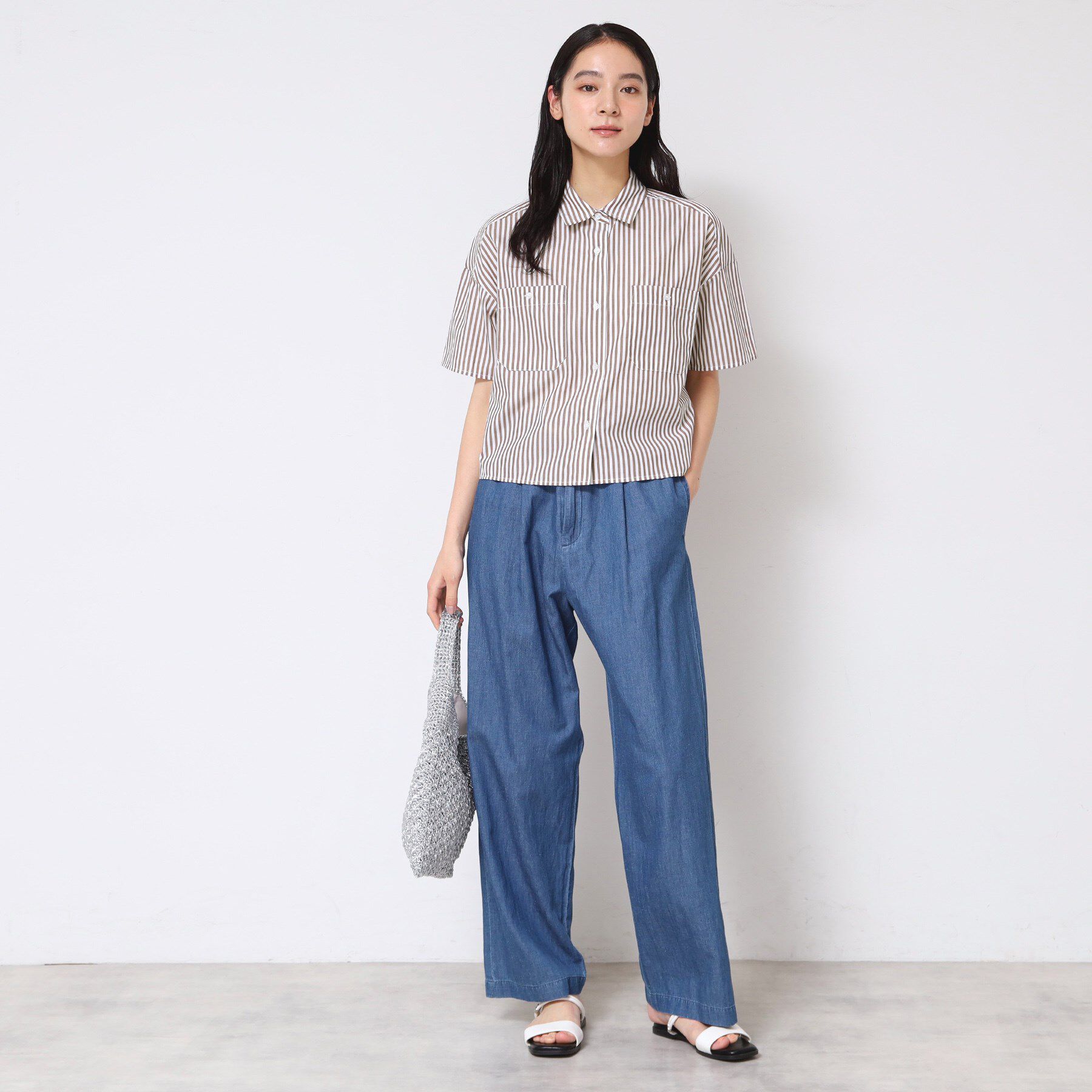 Dessin「【洗える】クロップド丈シャツ（XS～L）」|シャツ・ブラウス|