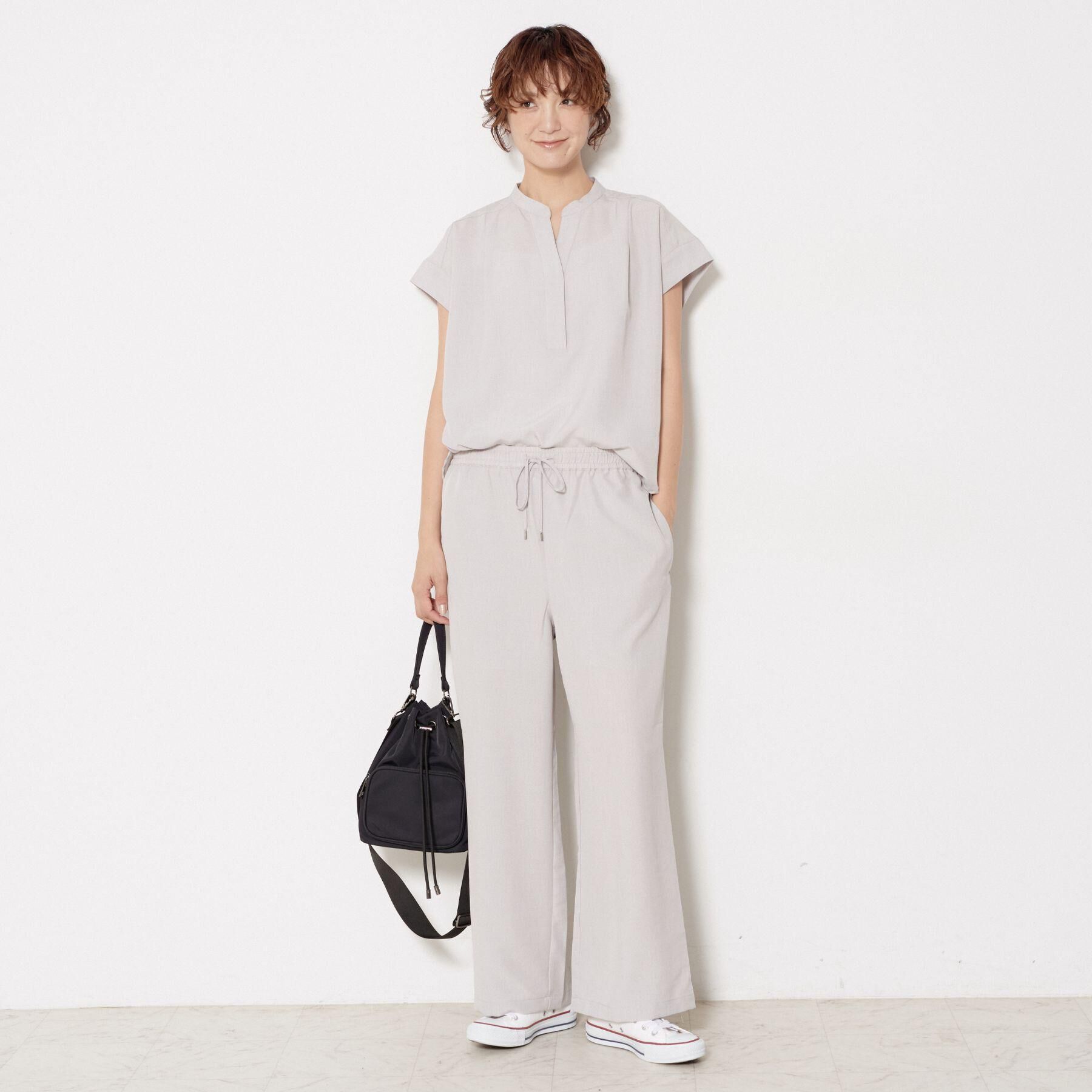 Dessin「【2点セット/ウエストゴム/洗える】スキッパ―シャツ＆ストレートパンツセット」|スーツ|