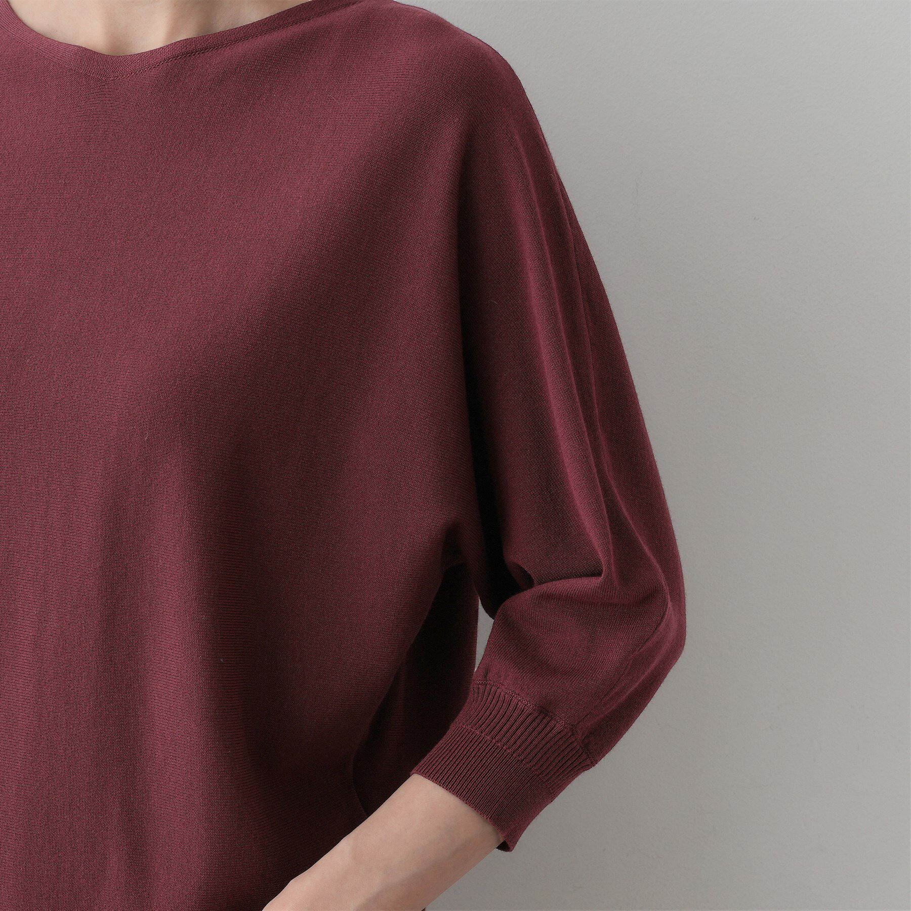 Dessin「【洗える】後ろボタンニットプルオーバー七分袖」|ニット・セーター|