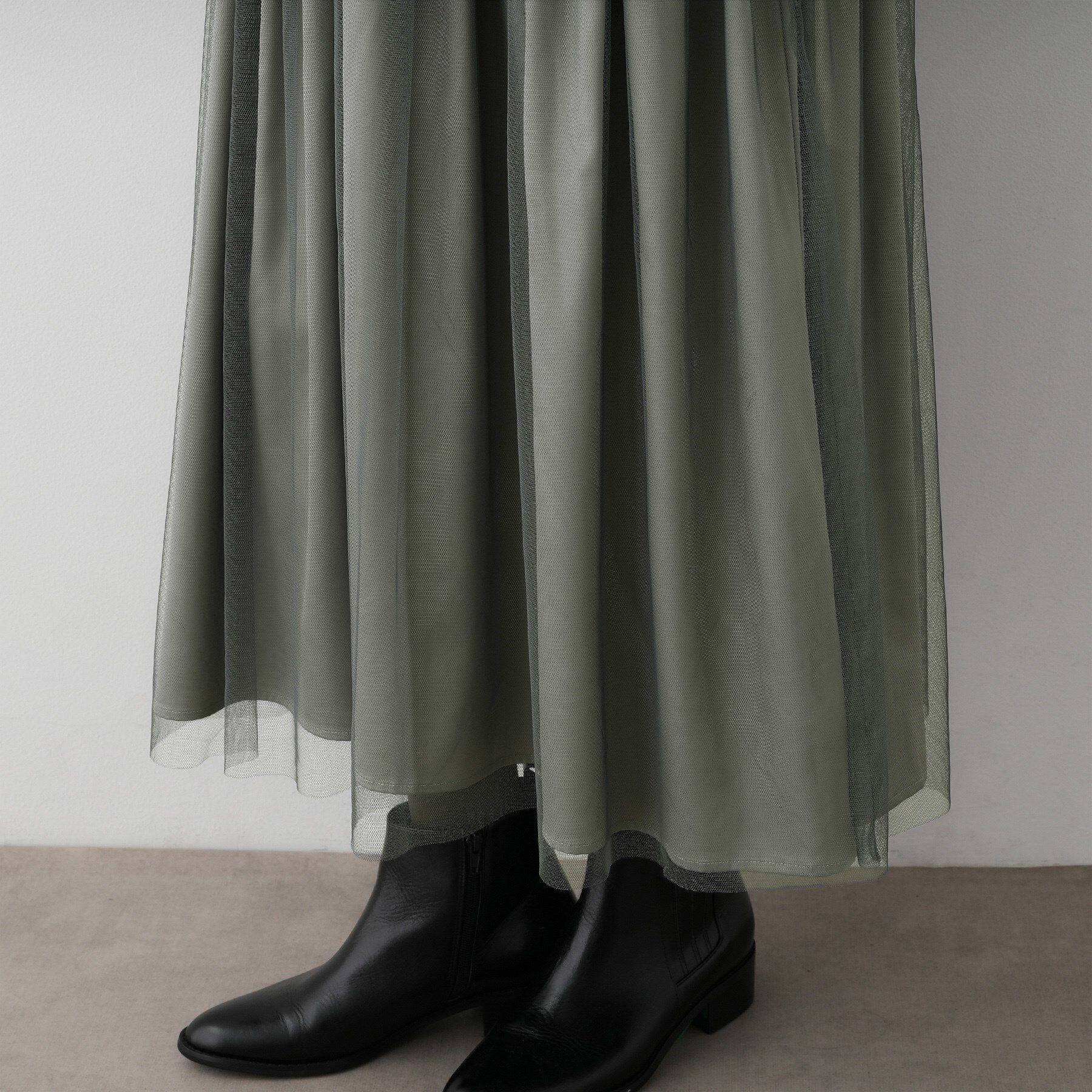 Dessin「【洗える】ニットチュールドッキングワンピース」|ワンピース|