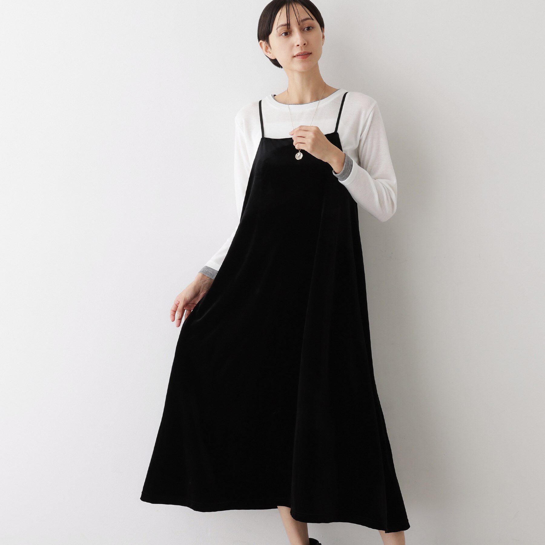 Dessin「【前後2WAY/洗える】ベロアワンピース」|ワンピース|