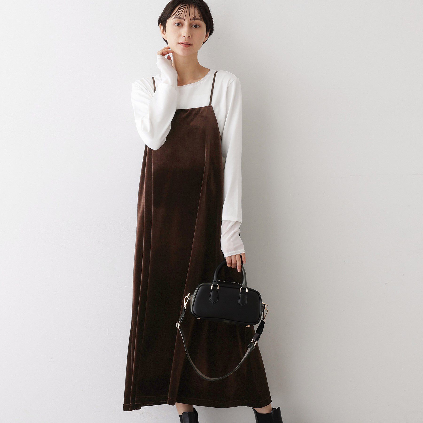 Dessin「【前後2WAY/洗える】ベロアワンピース」|ワンピース|