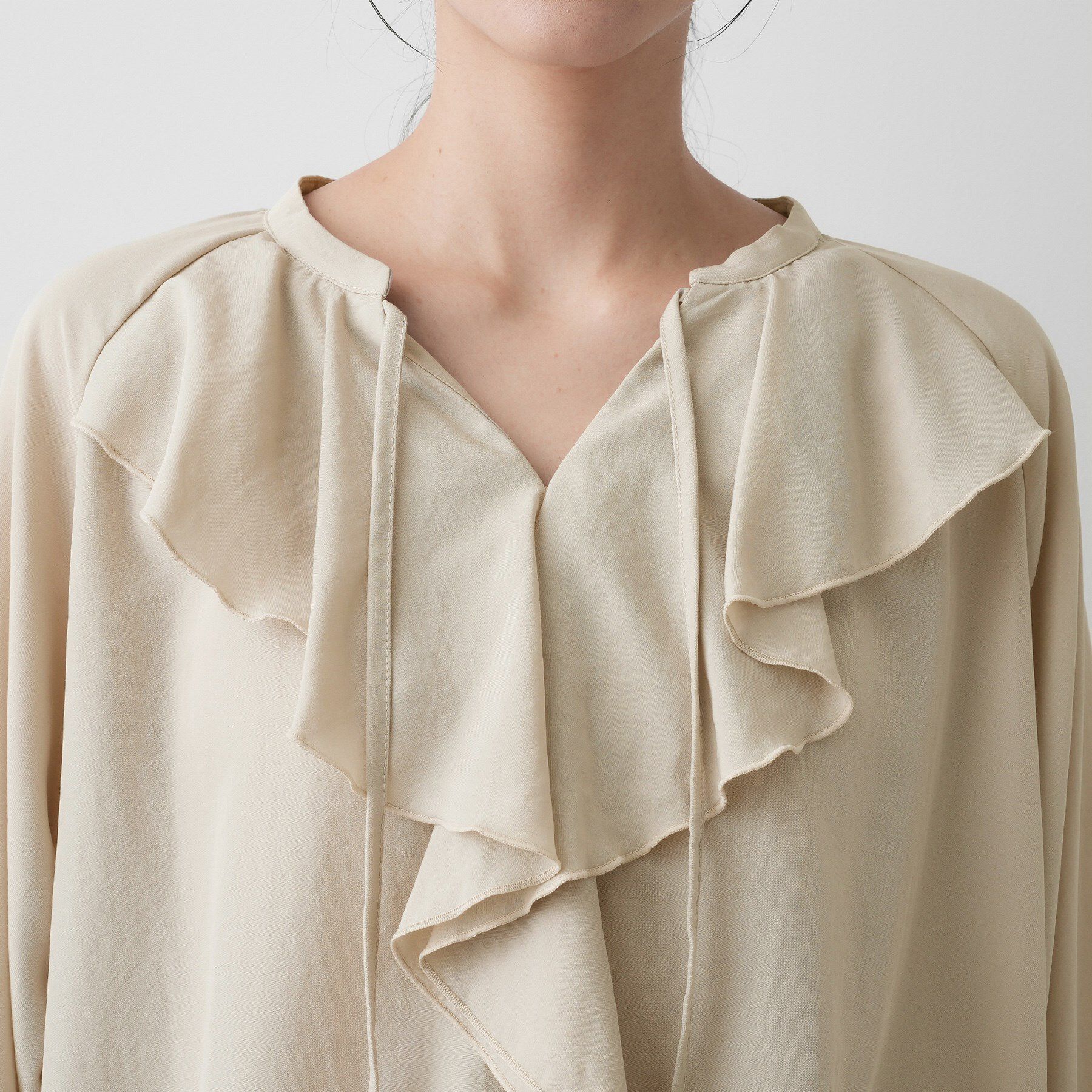 Dessin「【洗える】フィブリルフリルブラウス」|シャツ・ブラウス|