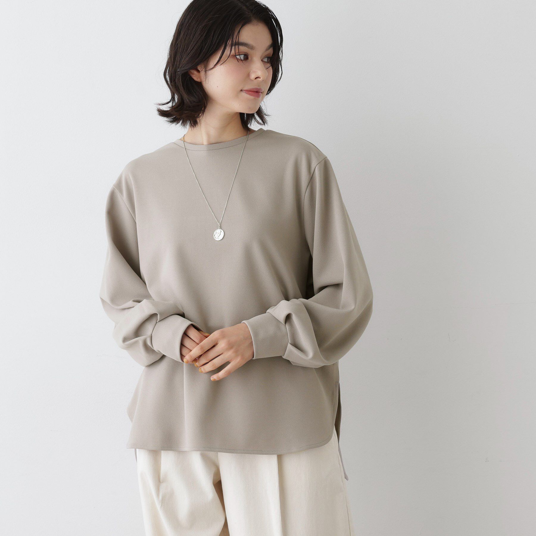 Dessin「【体型カバー・洗える】ドロップショルダーブラウス」|シャツ・ブラウス|トープ(055)