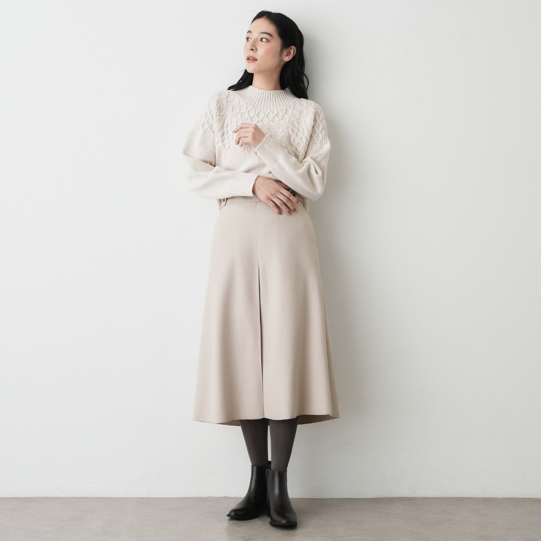 Dessin「メルトンジャージボックスタックスカート」|スカート|