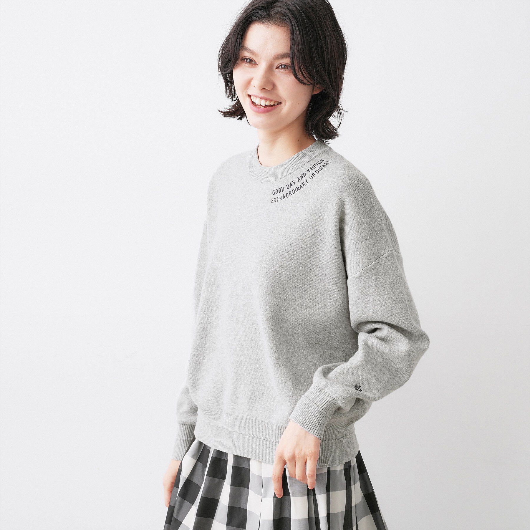 Dessin「【ユニセックス/洗える】ロゴ刺繍入りコットンジャカード」|ニット・セーター|