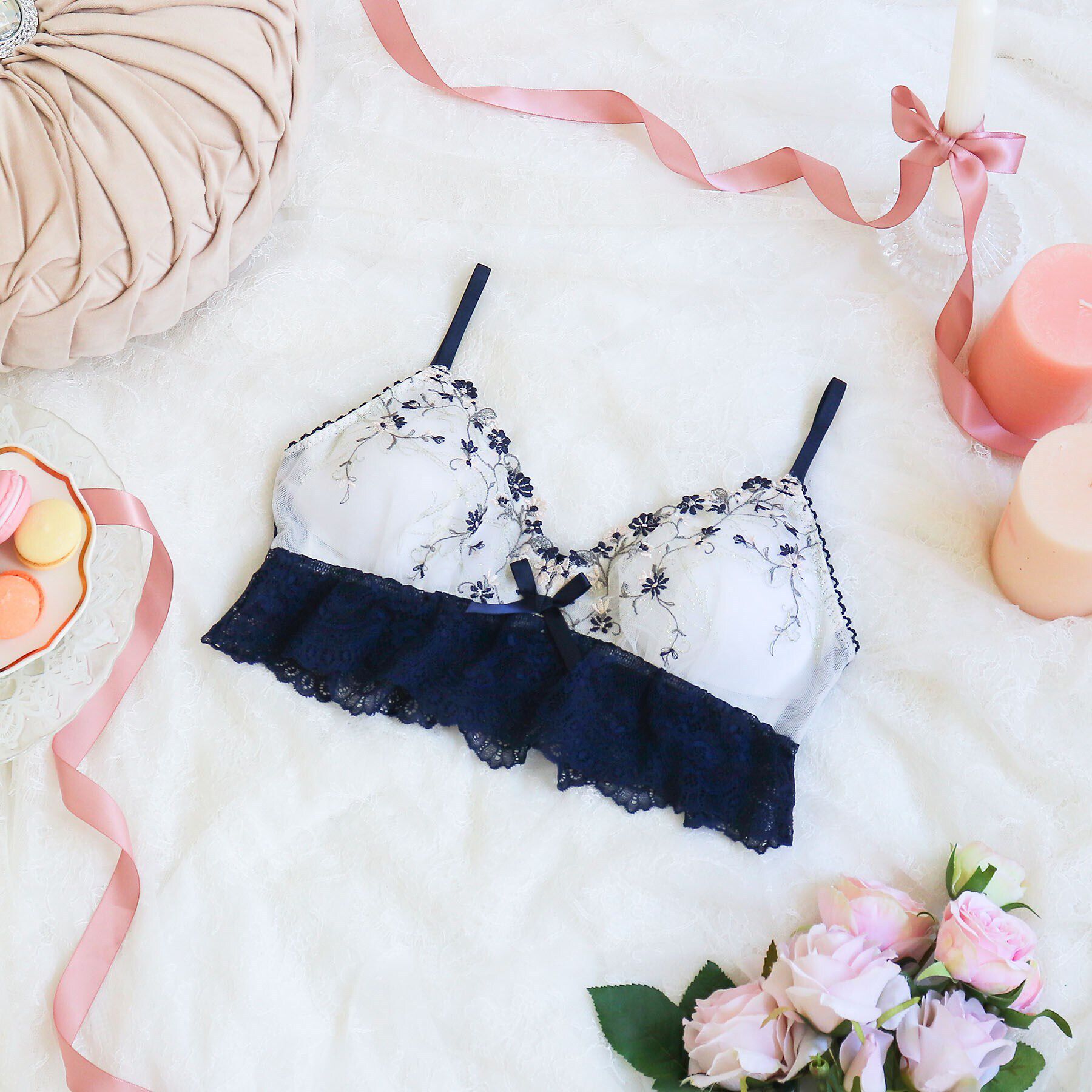 Risa Magli「ティナ ブラレット」|インナー|ネイビー(094)