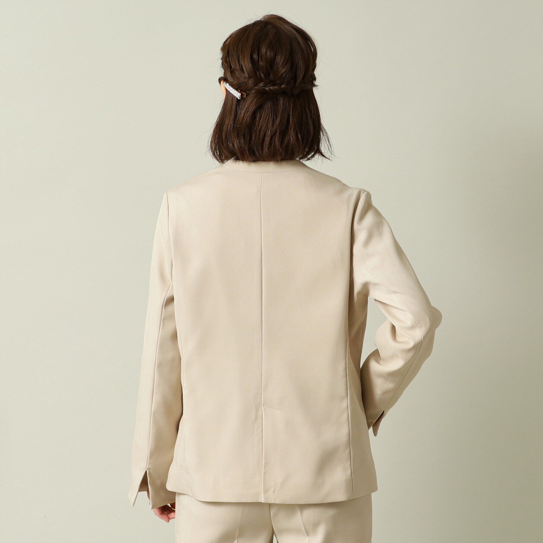 ITS&rsquo;DEMO「【通勤／手洗い可／吸水速乾】ツイルノーカラージャケット」|ノーカラージャケット|