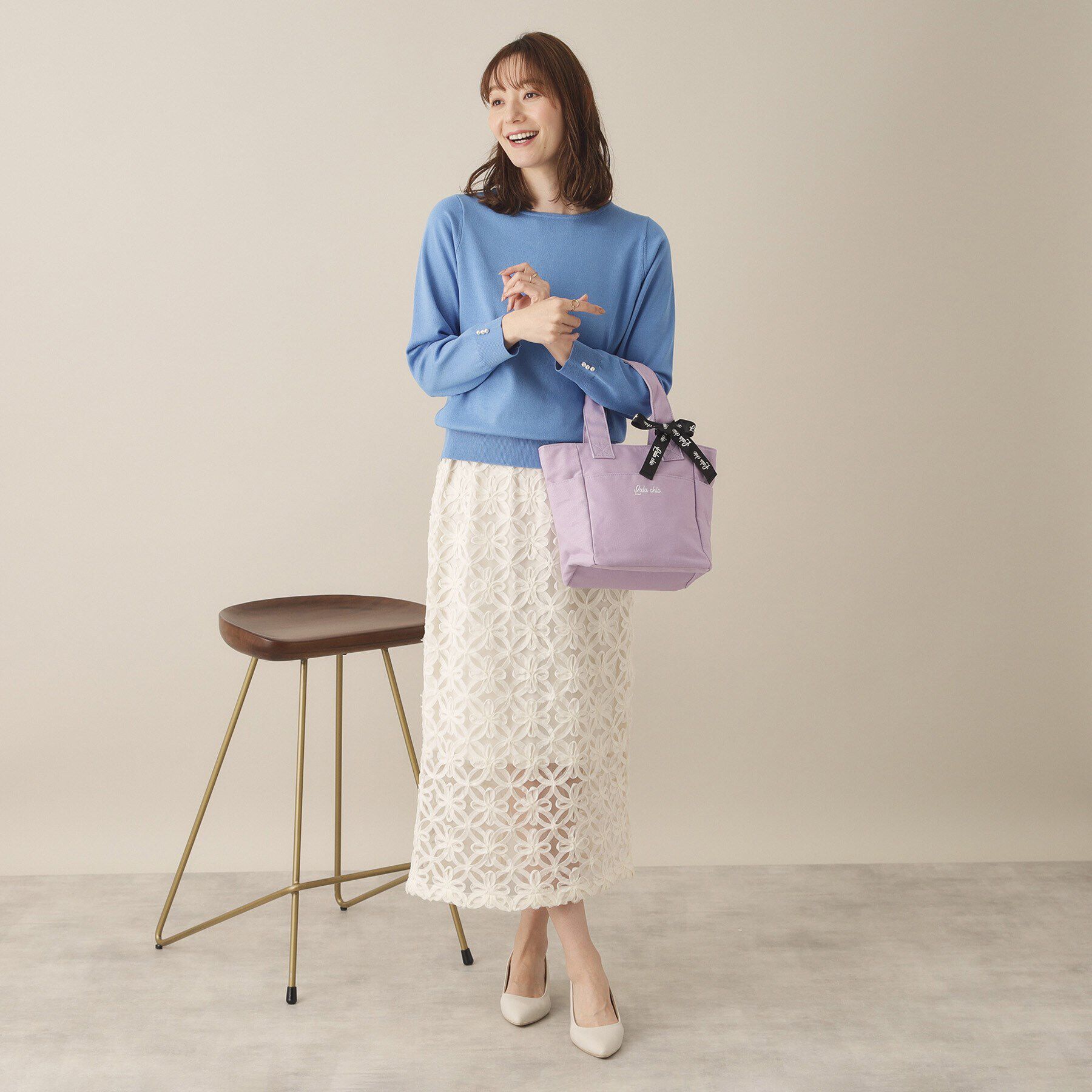 ITS&rsquo;DEMO「【7ポケット／推し活】クリアポケット付カラフルトート」|ハンドバッグ|