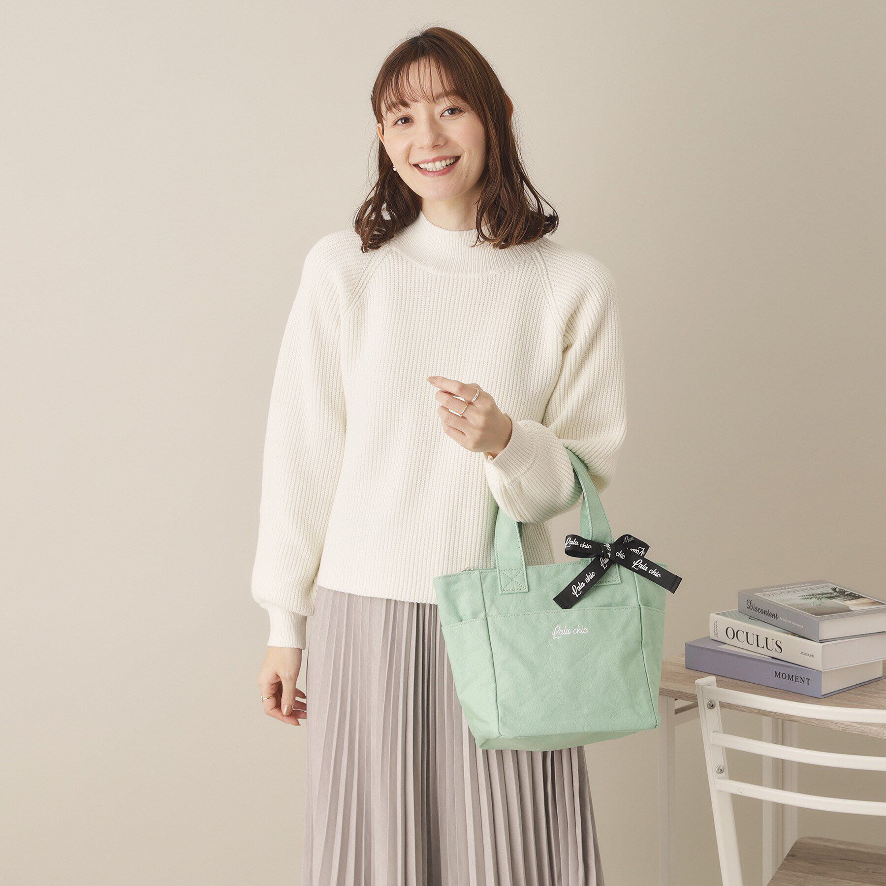 ITS&rsquo;DEMO「【7ポケット／推し活】クリアポケット付カラフルトート」|ハンドバッグ|