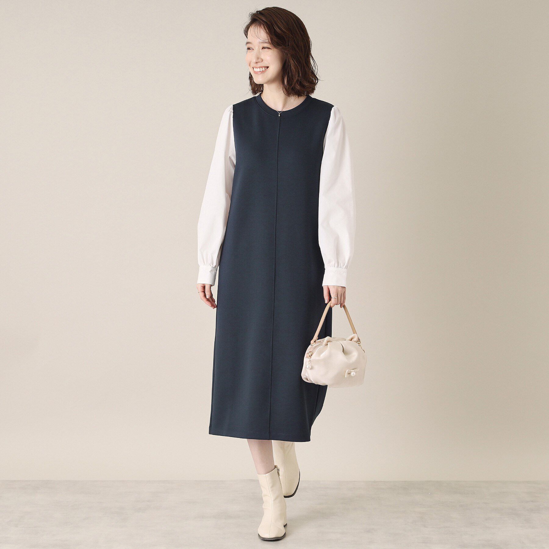 ITS&rsquo;DEMO「【手洗い可】ダンボールジャージーワンピース」|ワンピース|