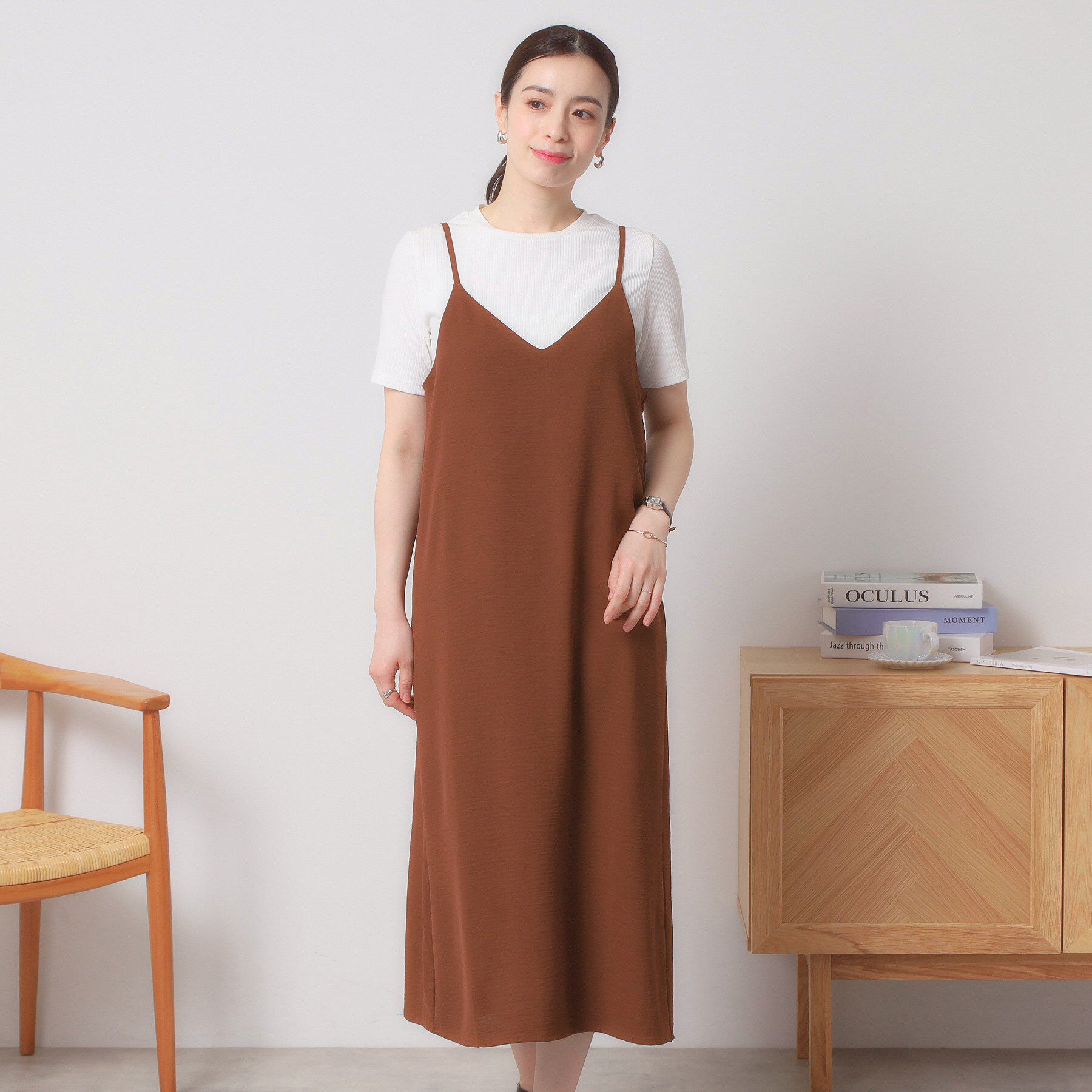 ITS&rsquo;DEMO「【接触冷感／吸水速乾／洗濯機OK／イージーケア】ジレ&times;キャミワンピースセット＜ラク服シリーズ＞」|ワンピース|