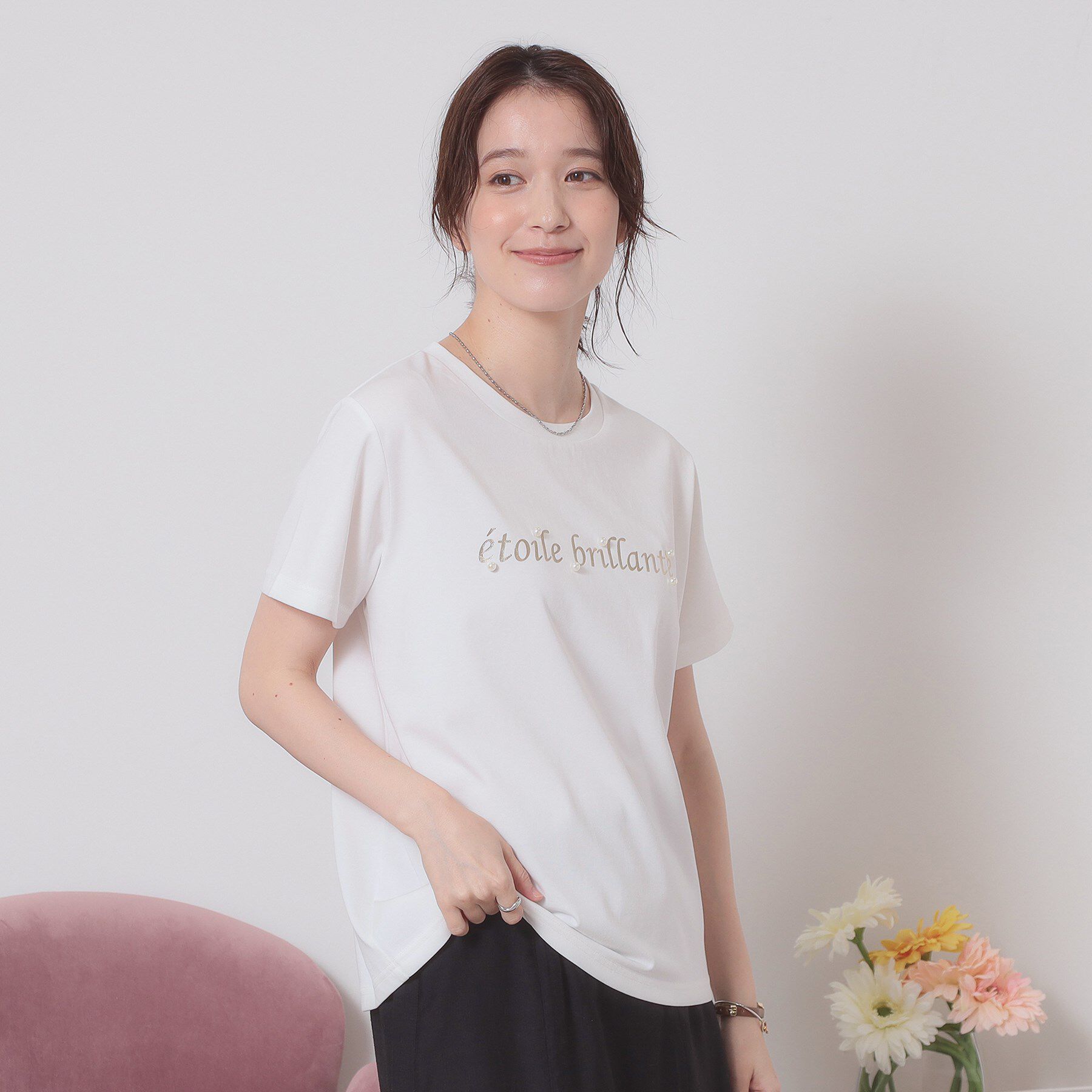 ITS&rsquo;DEMO「【手洗い可】箔ロゴプリントTシャツ」|Tシャツ・カットソー|