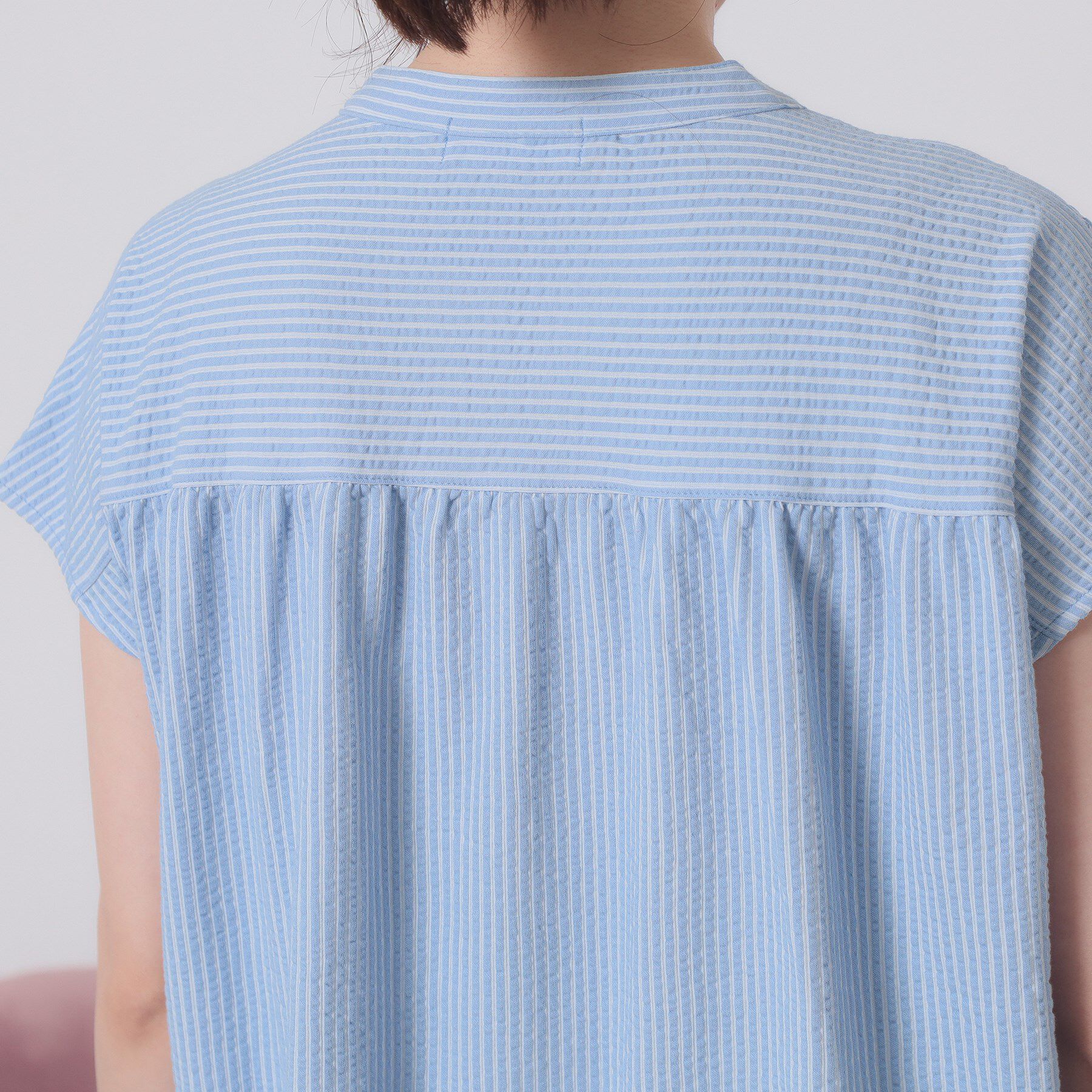 ITS&rsquo;DEMO「【洗濯機OK／洗濯後しわになりにくい】カットサッカー前開きワンピース」|ワンピース|