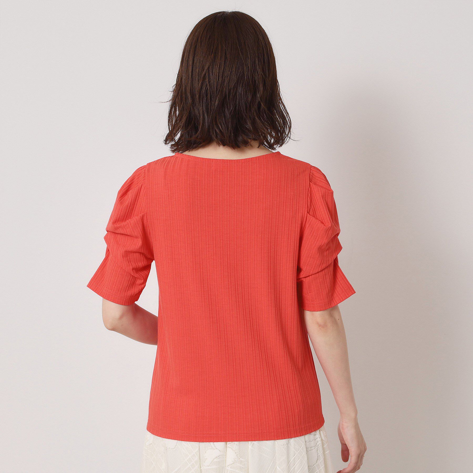 ITS&rsquo;DEMO「【手洗い可】ランダムテレコ袖タックプルオーバー」|Tシャツ・カットソー|