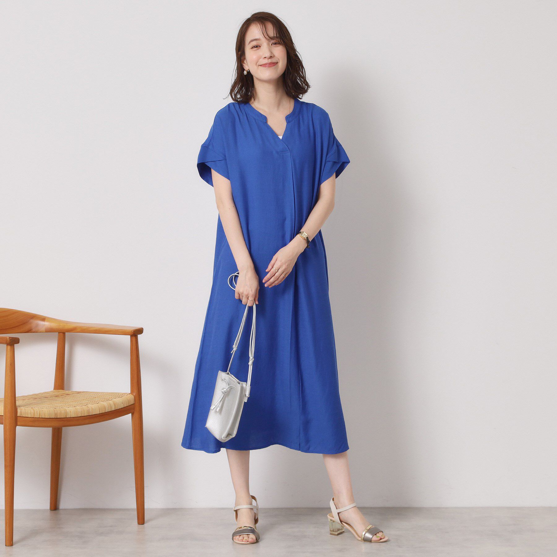 ITS&rsquo;DEMO「【接触冷感／手洗い可】強撚スラブスキッパーワンピース」|ワンピース|