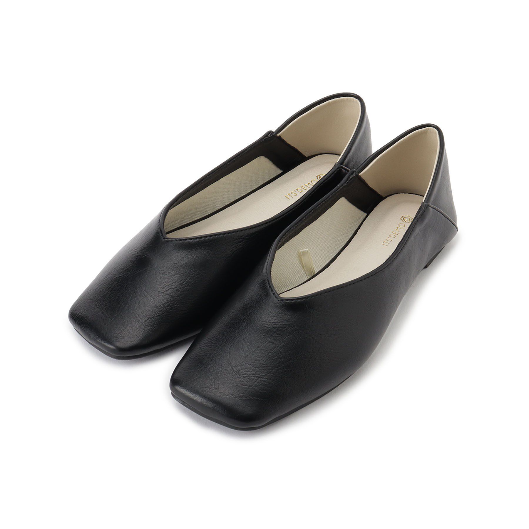 ITS&rsquo;DEMO「【3E対応】スクエアフラットシューズ」|その他|ブラック(019)