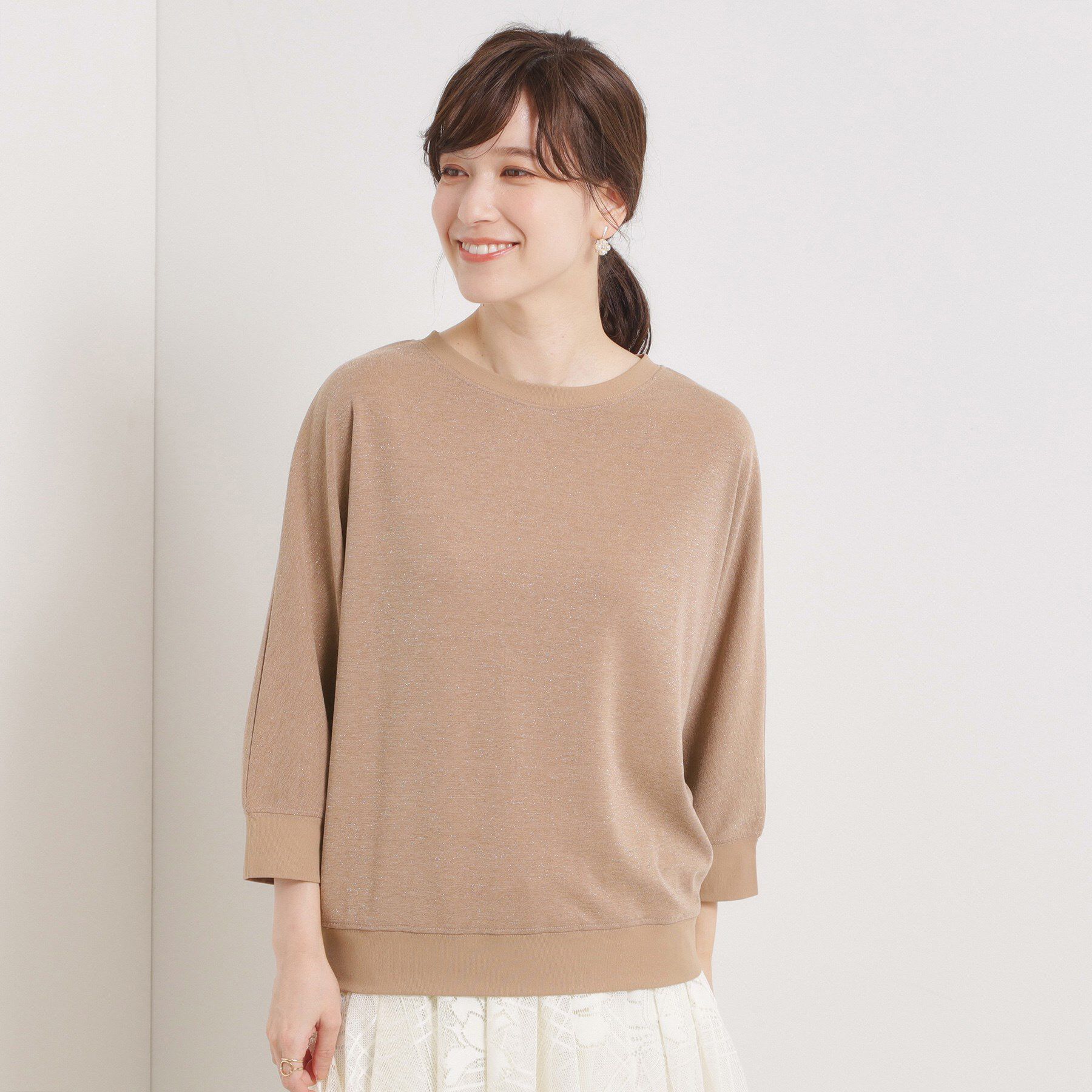 ITS&rsquo;DEMO「【手洗い可】ラメポンチドルマントップス」|Tシャツ・カットソー|