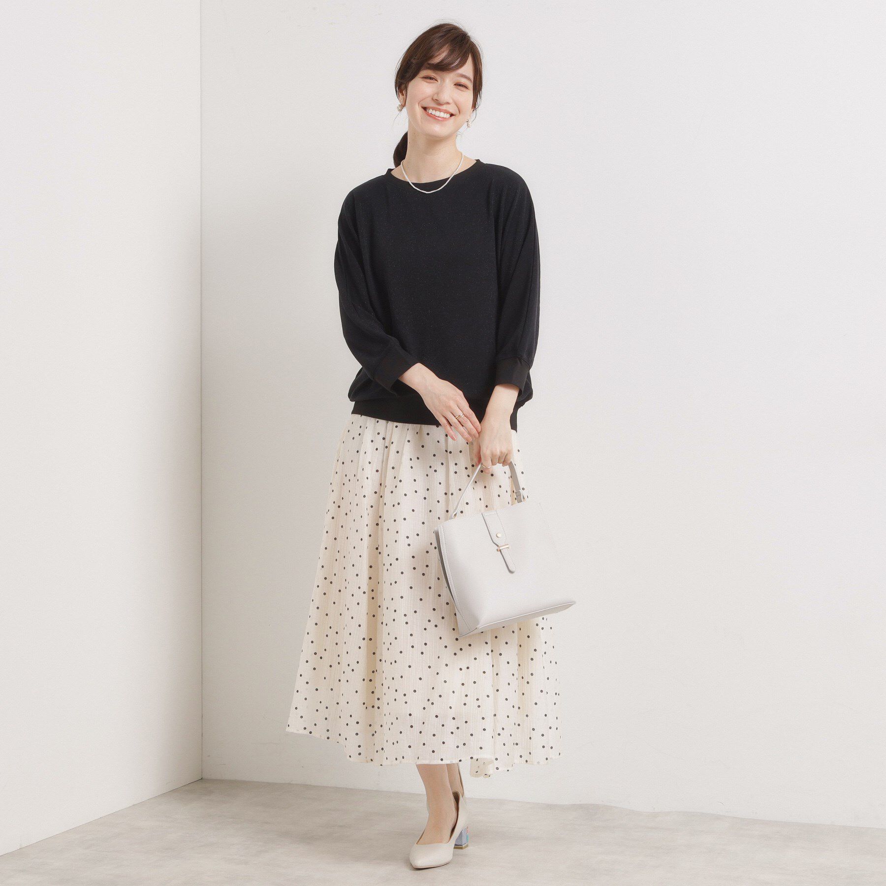 ITS&rsquo;DEMO「【手洗い可】ラメポンチドルマントップス」|Tシャツ・カットソー|