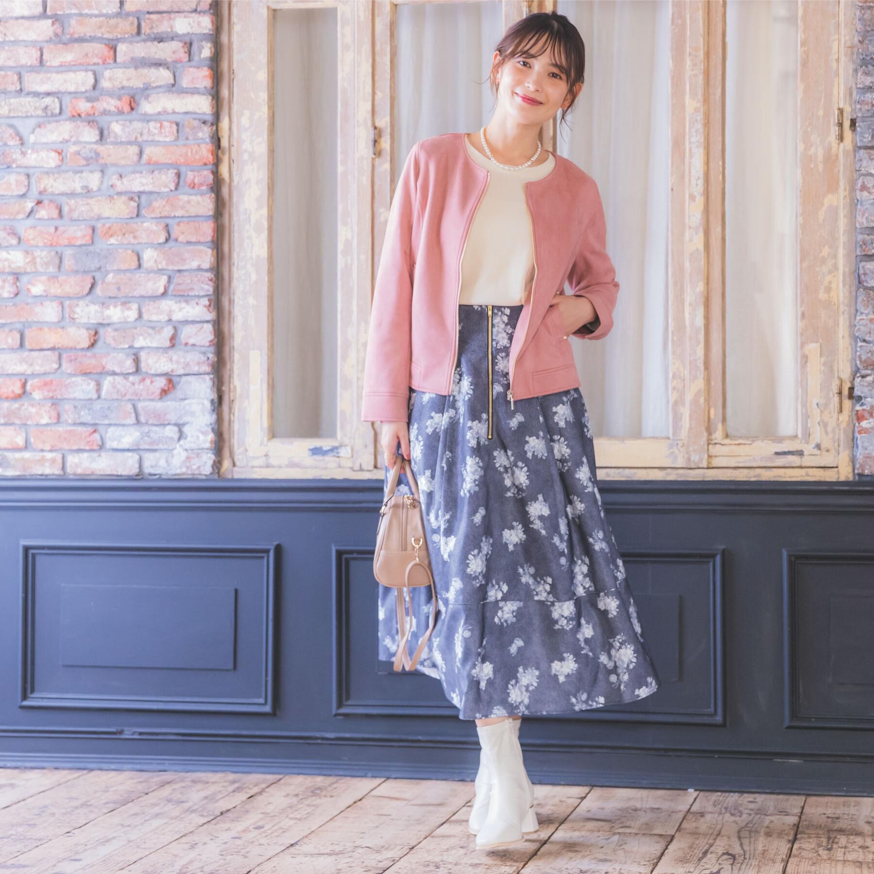 ITS&rsquo;DEMO「カットフェイクスエードジャケット」|ノーカラージャケット|