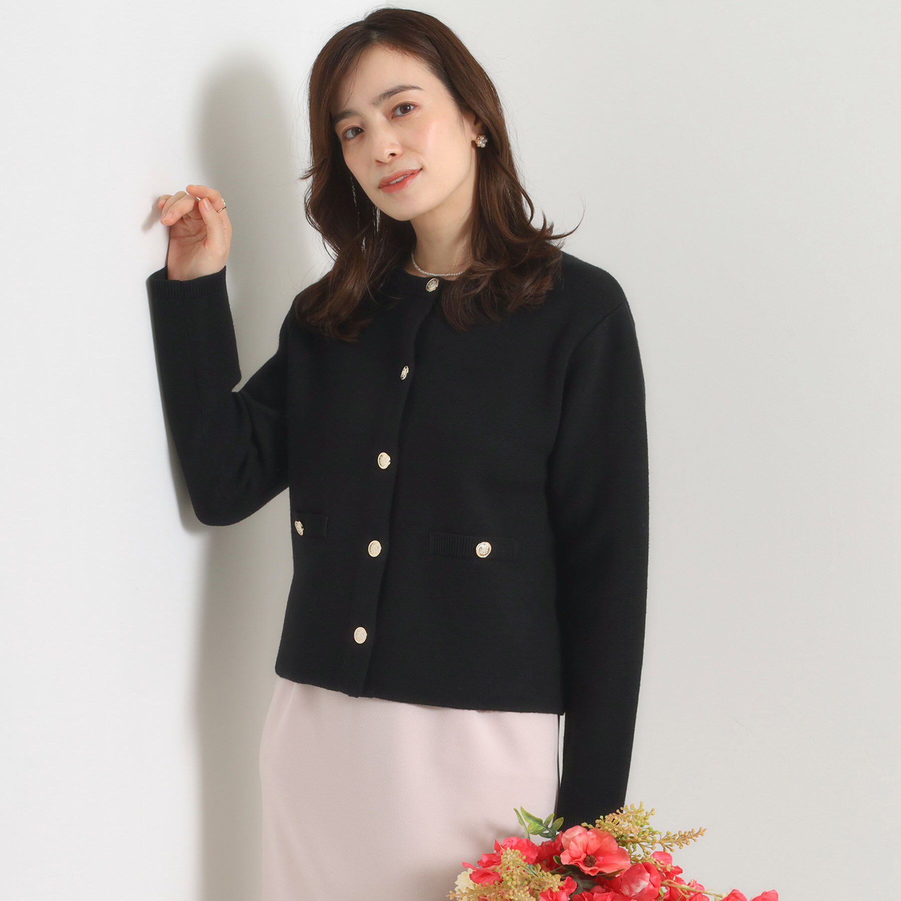 ITS&rsquo;DEMO「【手洗い可】ニットジャケット」|ノーカラージャケット|