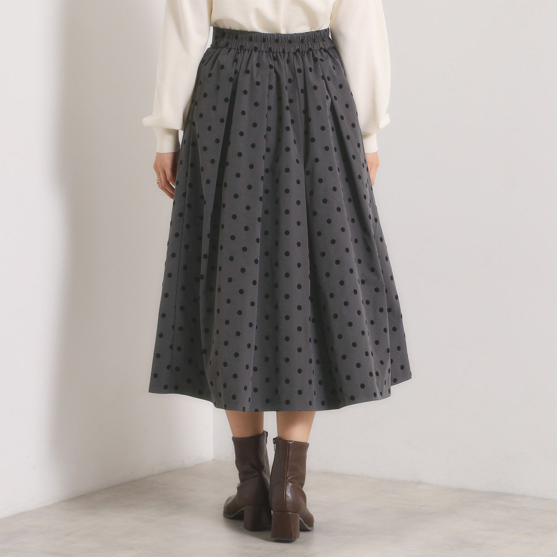 ITS&rsquo;DEMO「【手洗い可】フロッキードットスカート」|スカート|