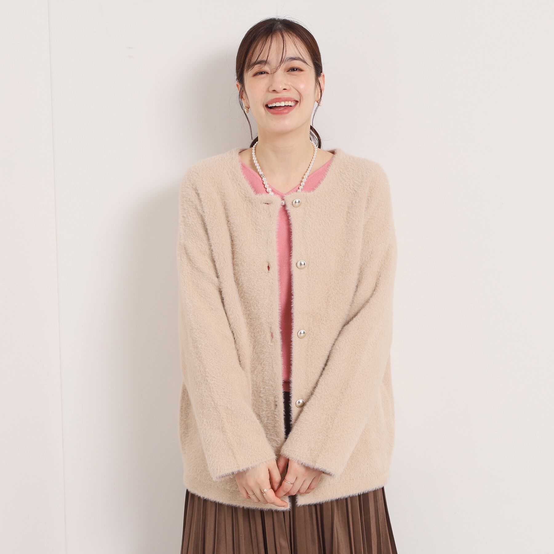 ITS&rsquo;DEMO「【手洗い可】フェザーWフェイスコーディガン」|カーディガン|