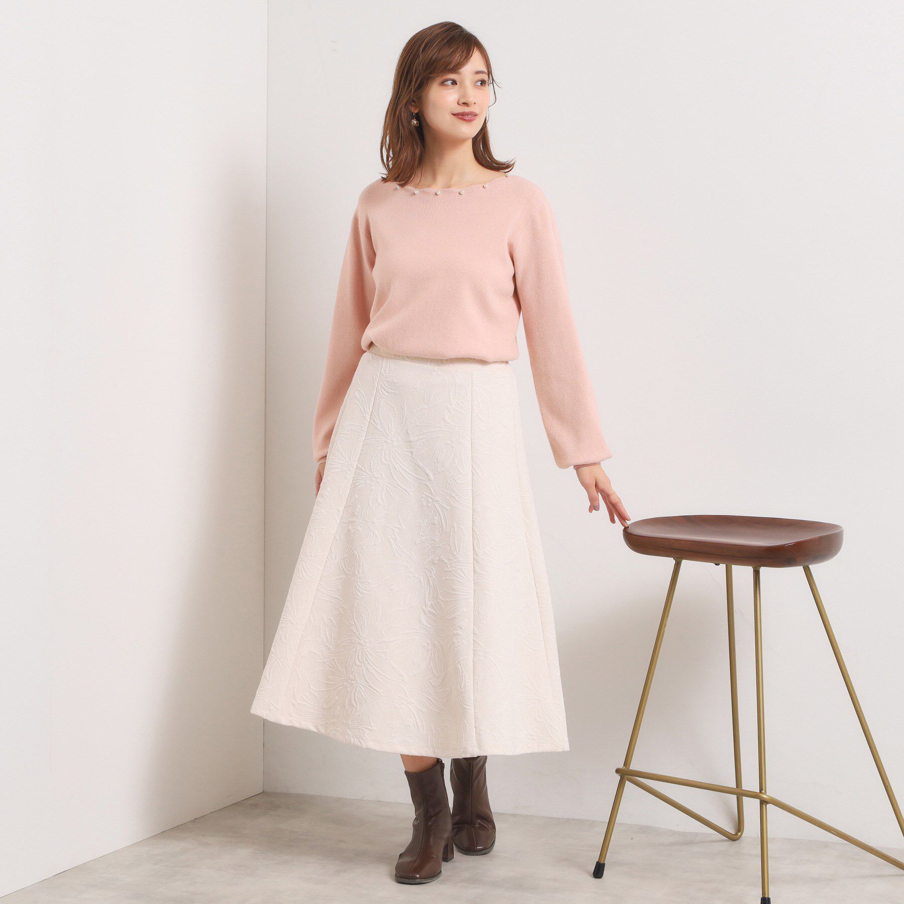 ITS&rsquo;DEMO「【手洗い可】スカラップパール調ラメニット」|ニット・セーター|