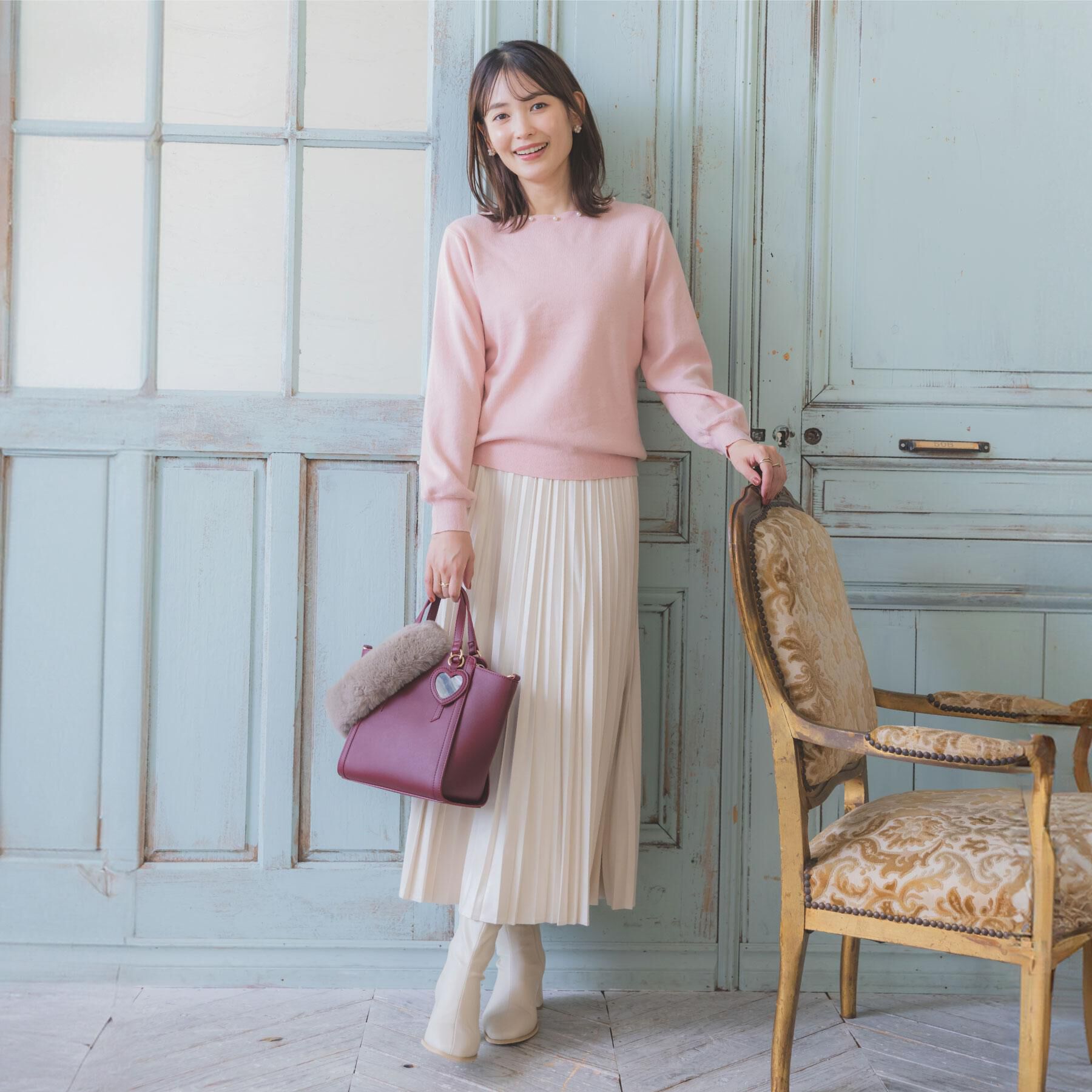 ITS&rsquo;DEMO「【手洗い可】スカラップパール調ラメニット」|ニット・セーター|